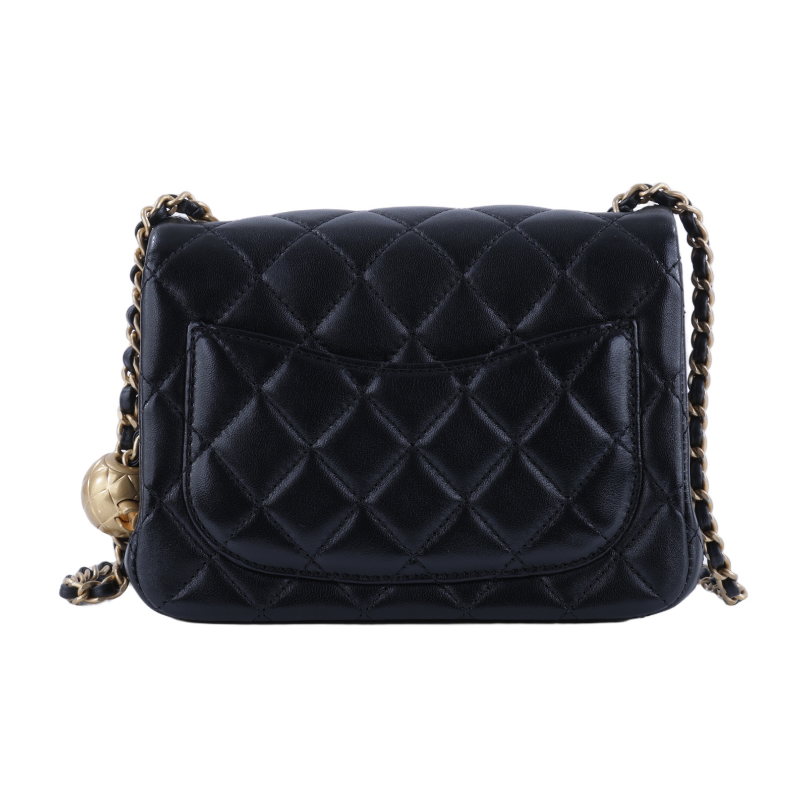 香奈兒 CHANEL Coco 20  肩背 斜背 迷你 口蓋包 AS1786 晶片款 黑羊金球方胖 防塵袋