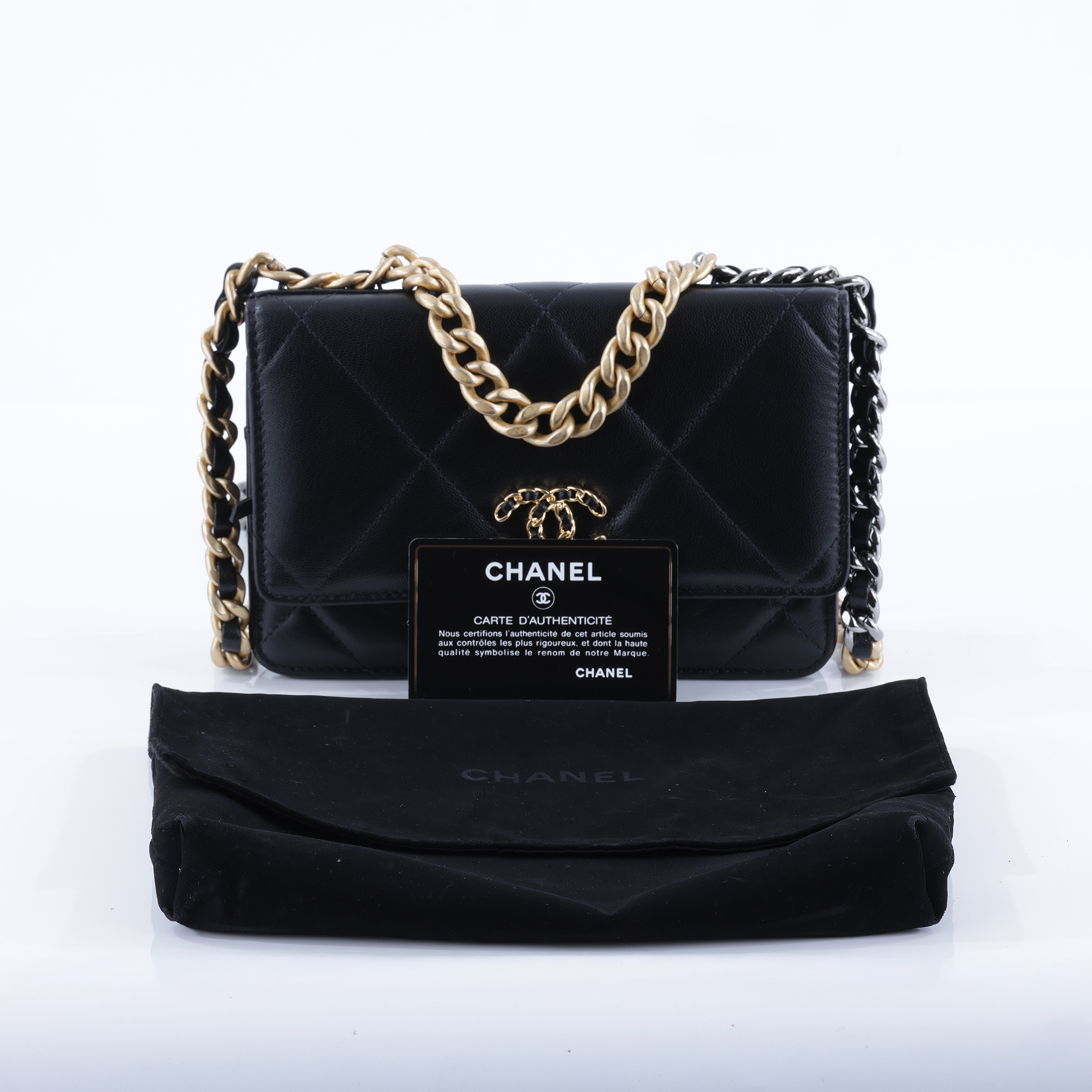 香奈兒 CHANEL 19 WOC 口蓋包 AP0957 30開黑羊金19 WOC 防塵袋/保證卡