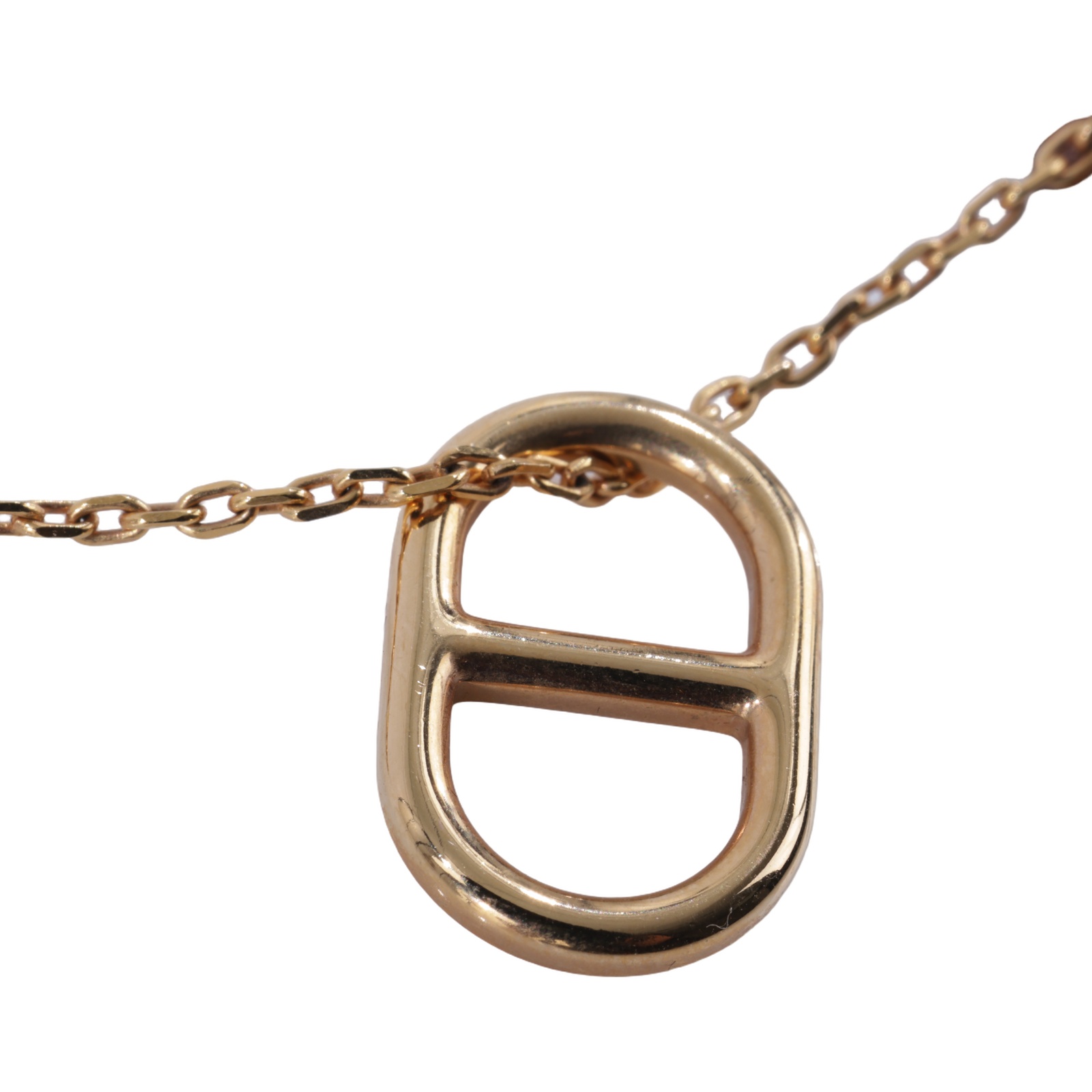 愛馬仕 Hermes OMaillon Chaine dAncre 吊墜 H079528CC18 JA 12 10 金棕OMAILLON豬鼻項鍊 原廠盒子