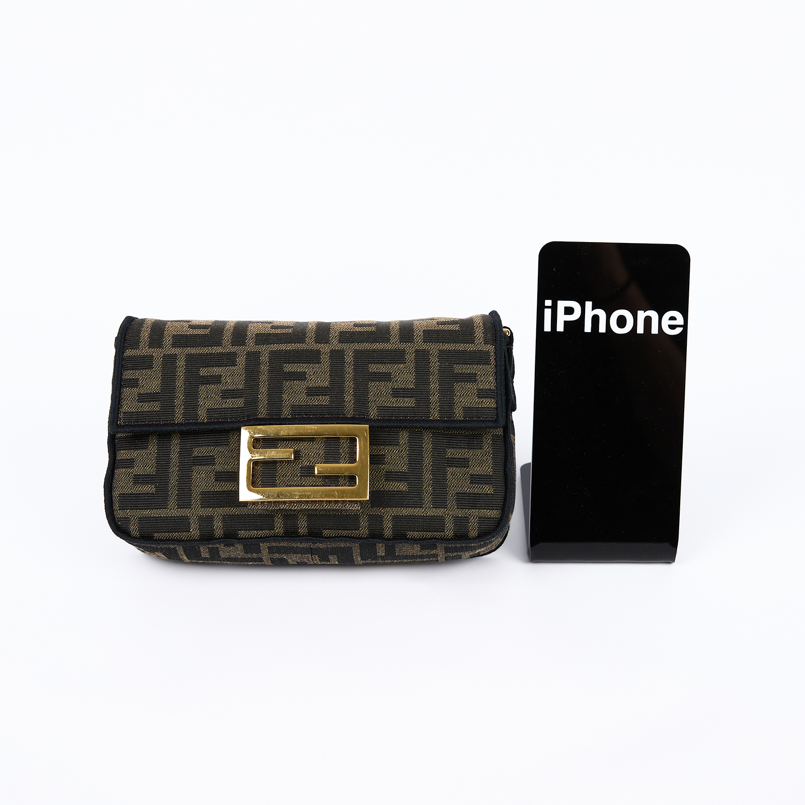 芬迪 FENDI Baguette  8BS017A6V5 棕FF迷你法棍包 防塵袋/背帶