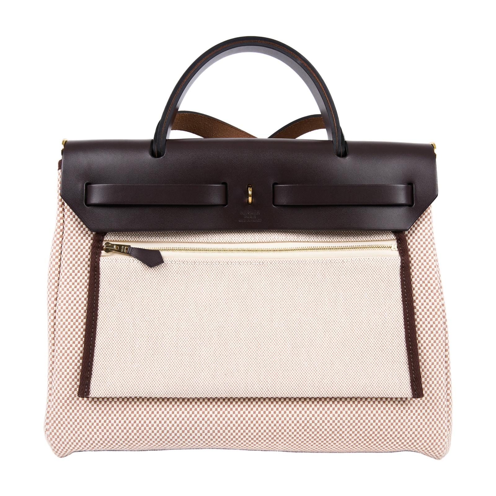 愛馬仕 Hermes Herbag Zip 31 金色五金 米色 烏木色 H079092CCAG /W CH 007 BP  原廠盒子/防塵袋/購買證明/鎖組