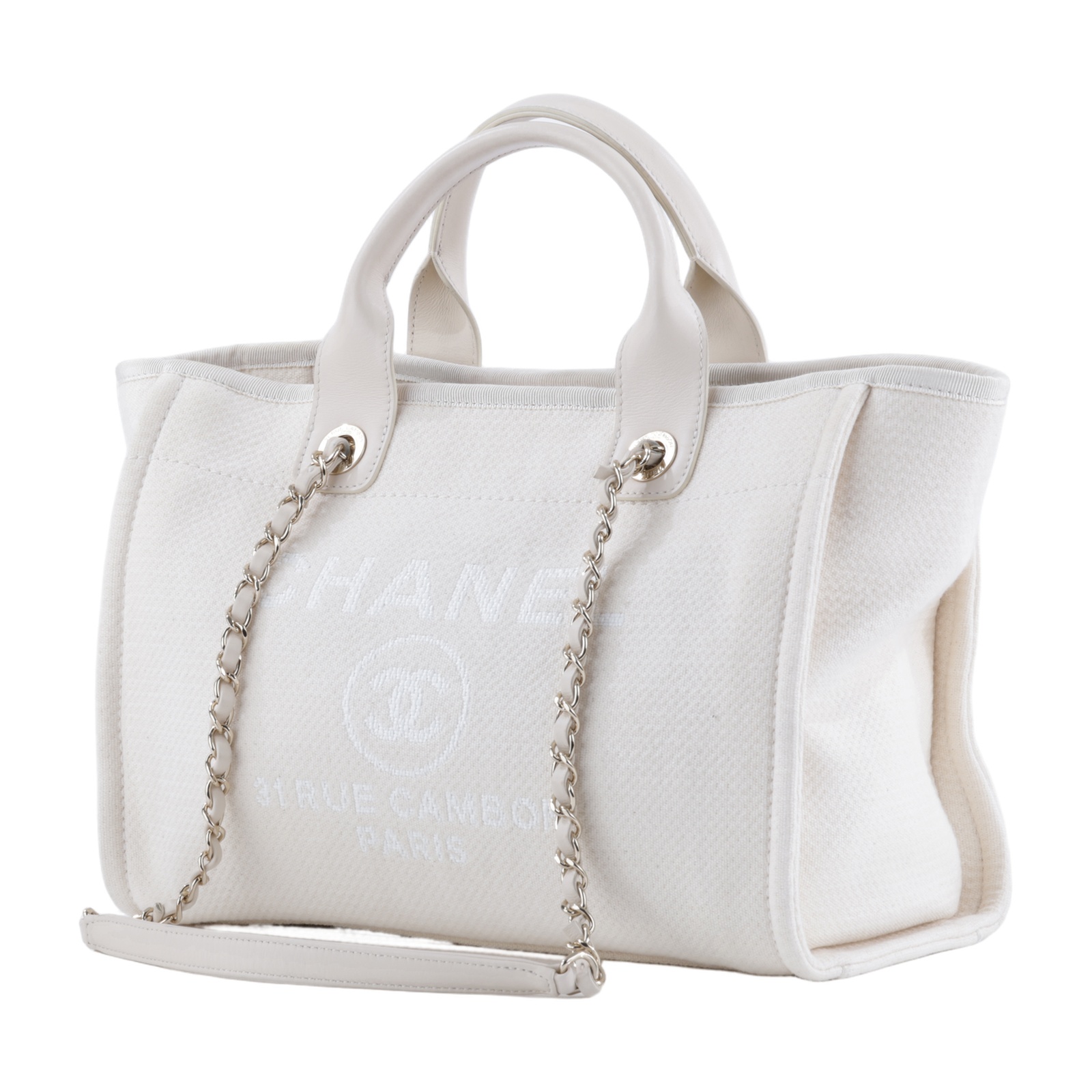 香奈兒 CHANEL 海灘包 小型 AS3257 晶片款 米白海灘包MM 防塵袋/內袋
