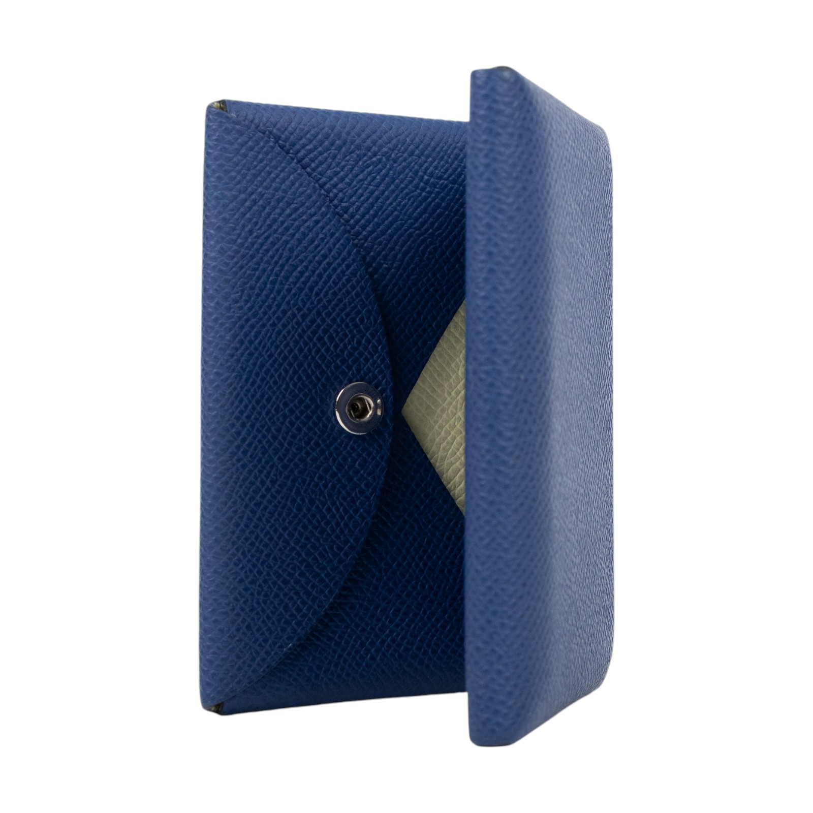 愛馬仕 Hermes Calvi Duo 卡包 扎染藍色 米爾頓黃色 銀色五金 H083036CKBA /K UY 002 TM  原廠盒子/購買證明
