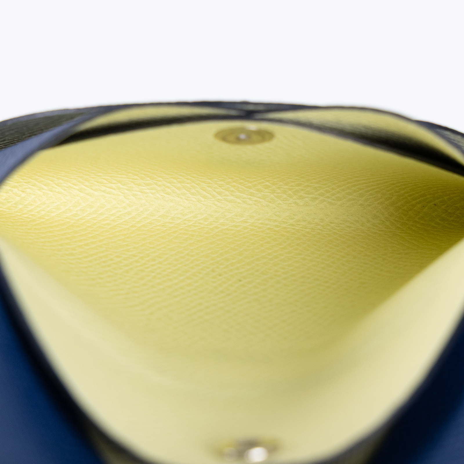 愛馬仕 Hermes Calvi Duo 卡包 扎染藍色 米爾頓黃色 銀色五金 H083036CKBA /K UY 002 TM  原廠盒子/購買證明