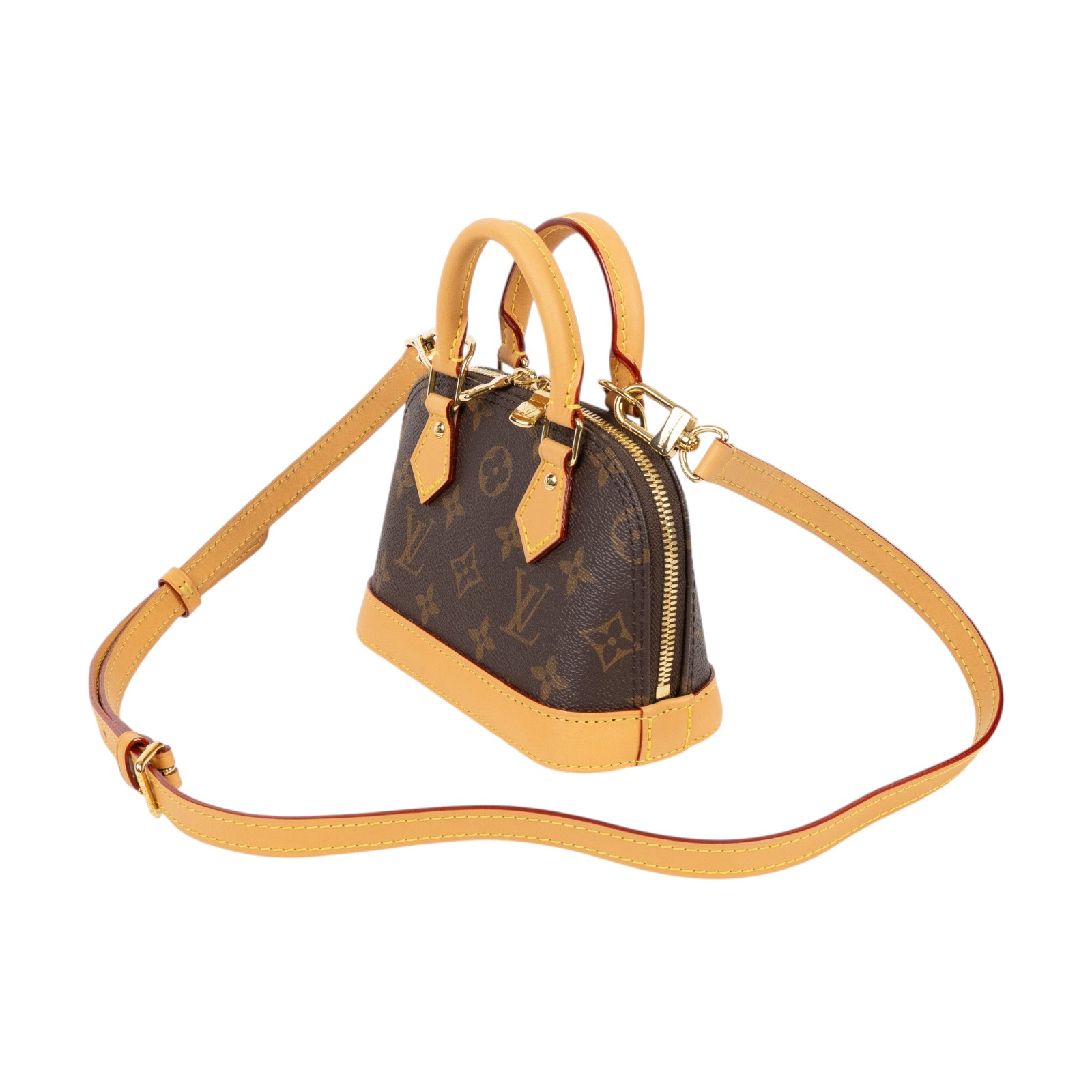 路易威登 LOUIS VUITTON Nano Alma 貝殼包 經典帆布 M82717 晶片款 原花Nano Alma 原廠盒子/防塵袋/背帶