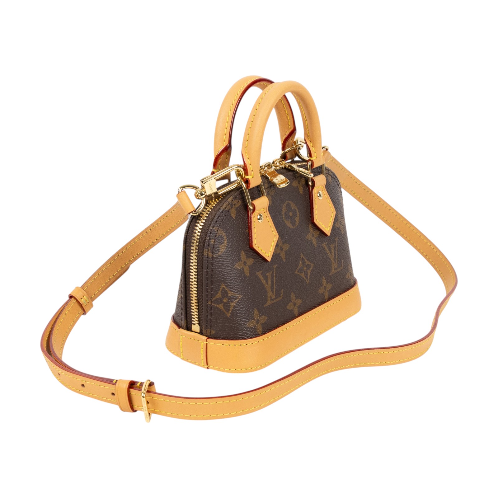 路易威登 LOUIS VUITTON Nano Alma 貝殼包 經典帆布 M82717 晶片款 原花Nano Alma 原廠盒子/防塵袋/背帶