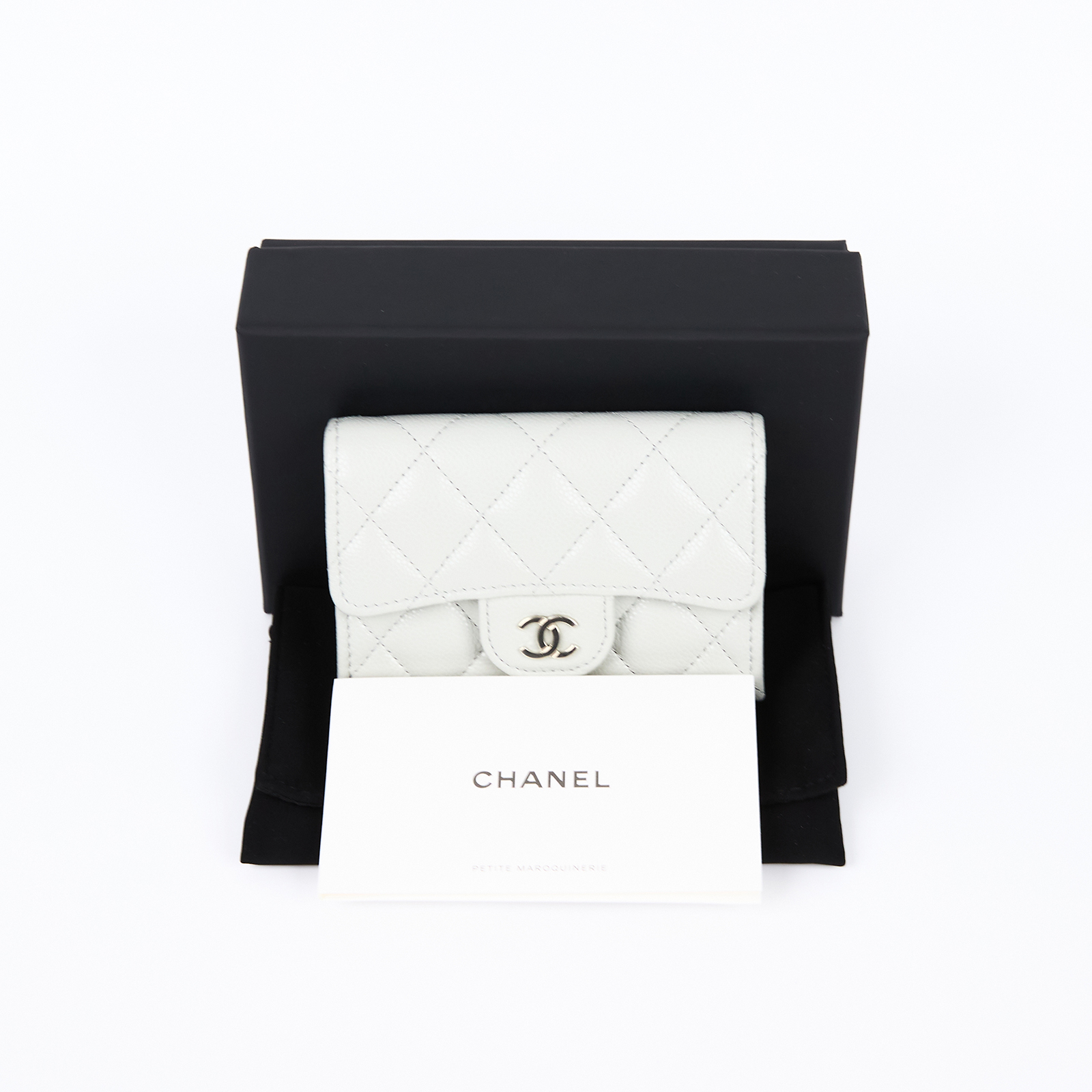 香奈兒 CHANEL CC LOGO 口蓋 卡片夾 錢包 AP0214 晶片款 淺綠拉鍊卡包 防塵袋/原廠盒子