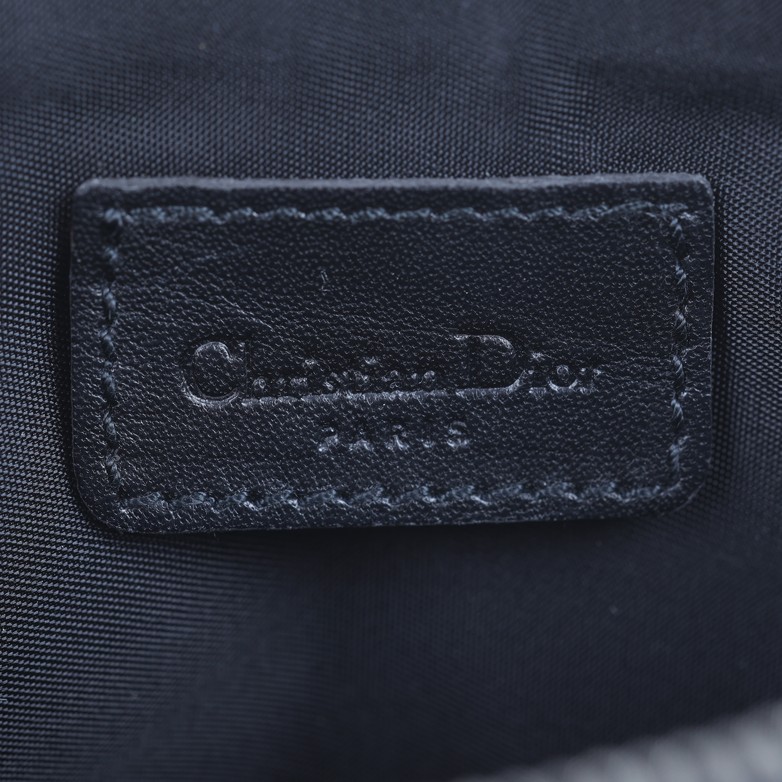 迪奧 CHRISTIAN DIOR Mini Saddle Bag 迷你 手提包 馬鞍包 腋下包  藍黑緹花帆布SADDLE腋下包 防塵袋