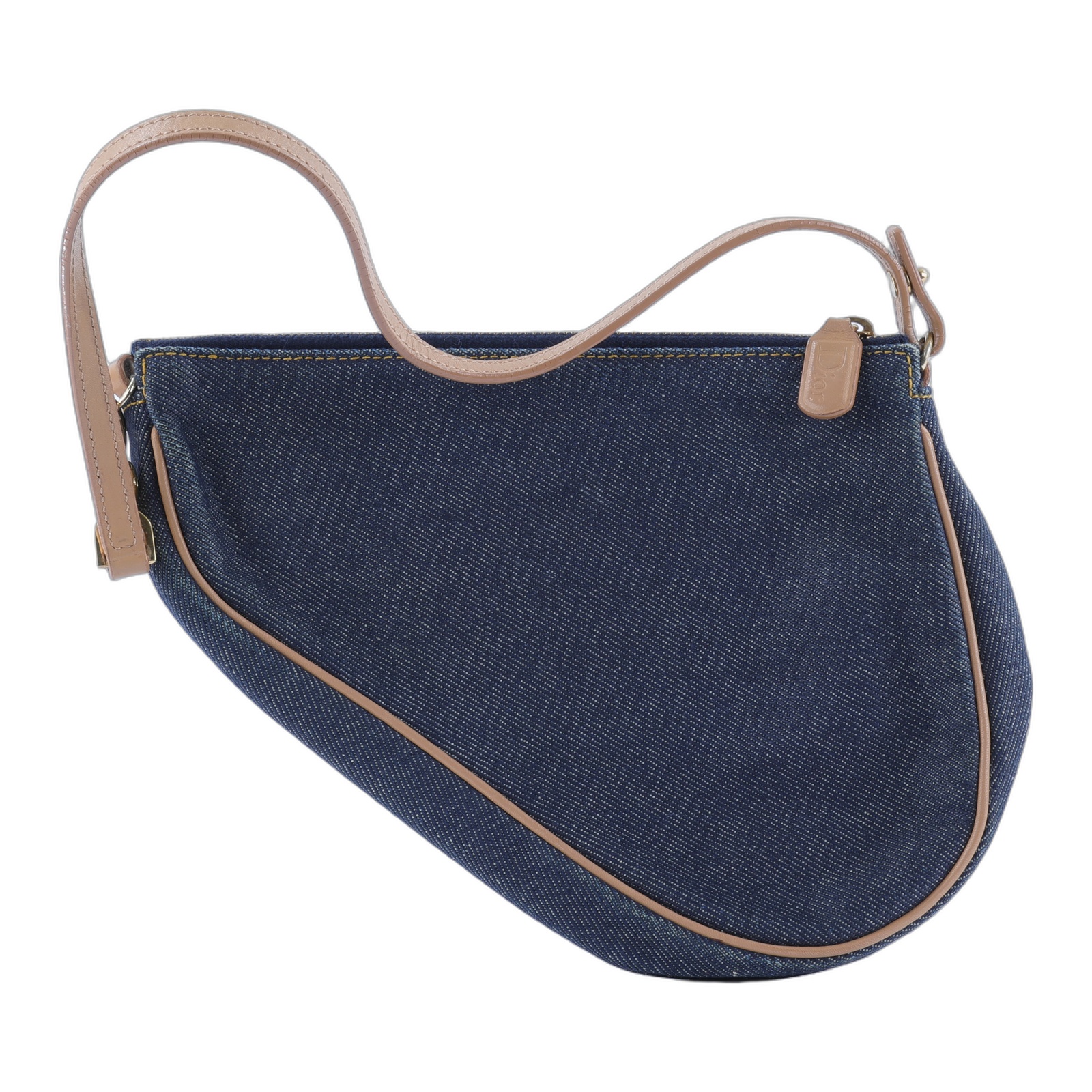 迪奧 CHRISTIAN DIOR Mini Saddle Bag 迷你 手提包 馬鞍包 腋下包  深單寧SADDLE腋下包 無附屬品