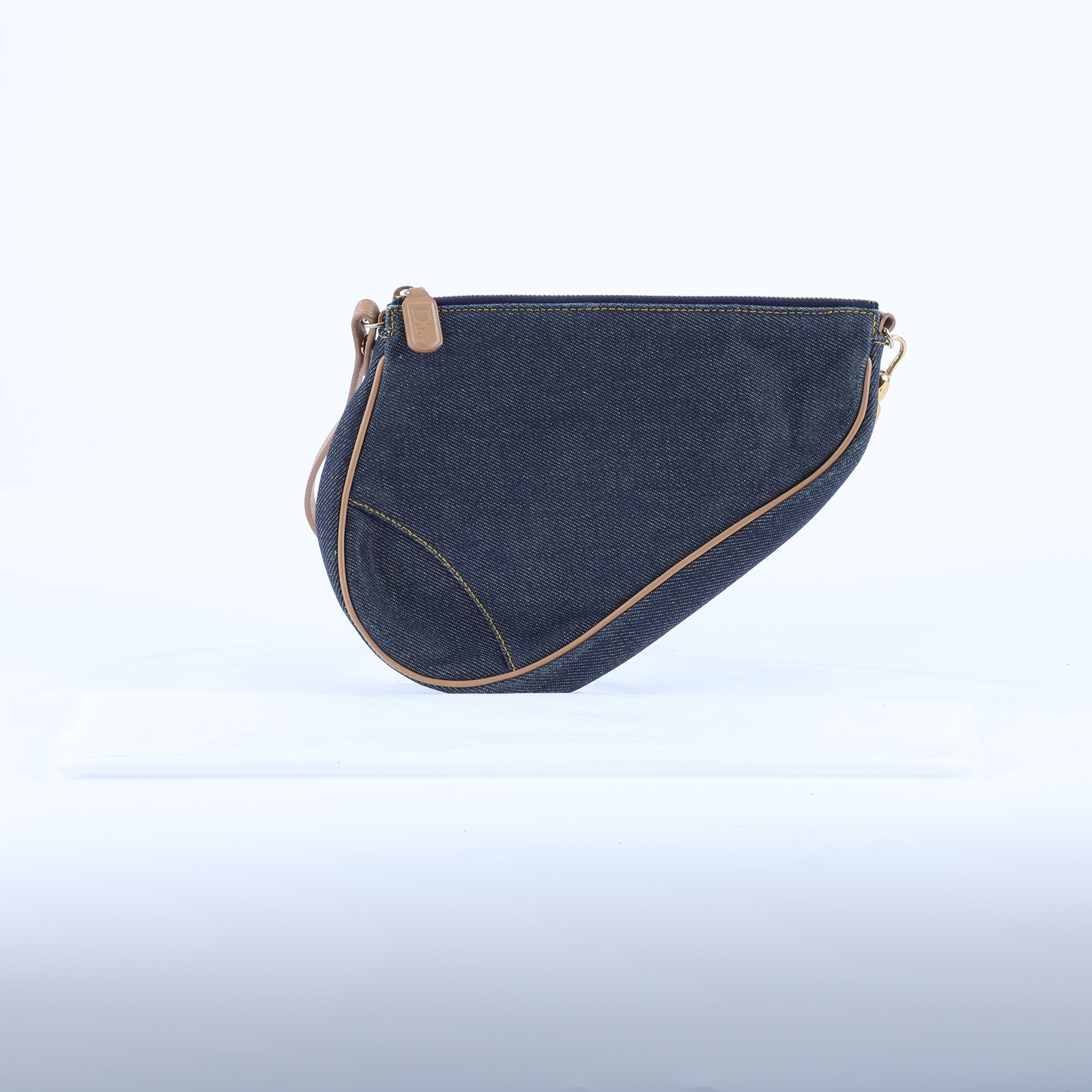迪奧 CHRISTIAN DIOR Mini Saddle Bag 迷你 手提包 馬鞍包 腋下包  深單寧SADDLE腋下包 無附屬品