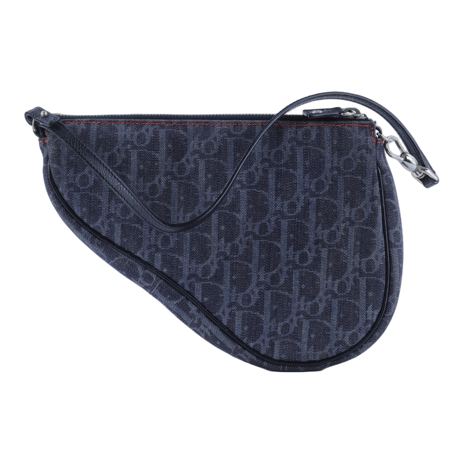 迪奧 CHRISTIAN DIOR Mini Saddle Bag 迷你 手提包 馬鞍包 腋下包  單寧緹花SADDLE腋下包 防塵袋