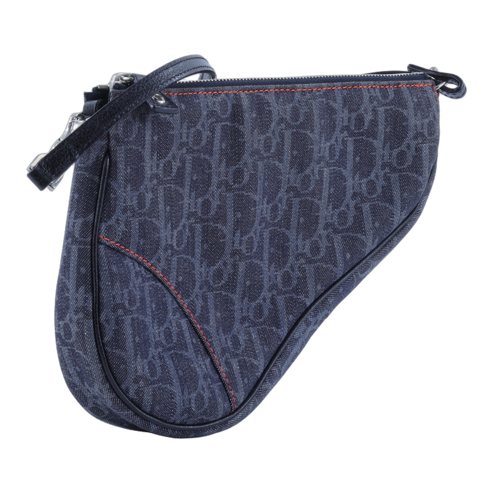 迪奧 CHRISTIAN DIOR Mini Saddle Bag 迷你 手提包 馬鞍包 腋下包  單寧緹花SADDLE腋下包 防塵袋