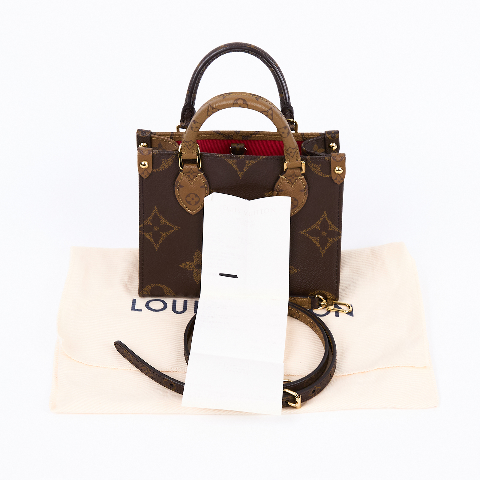 路易威登 LOUIS VUITTON OnTheGo BB 迷你 手提袋 單肩包 經典帆布 M46839 晶片款  防塵袋/國外購買證明/背帶