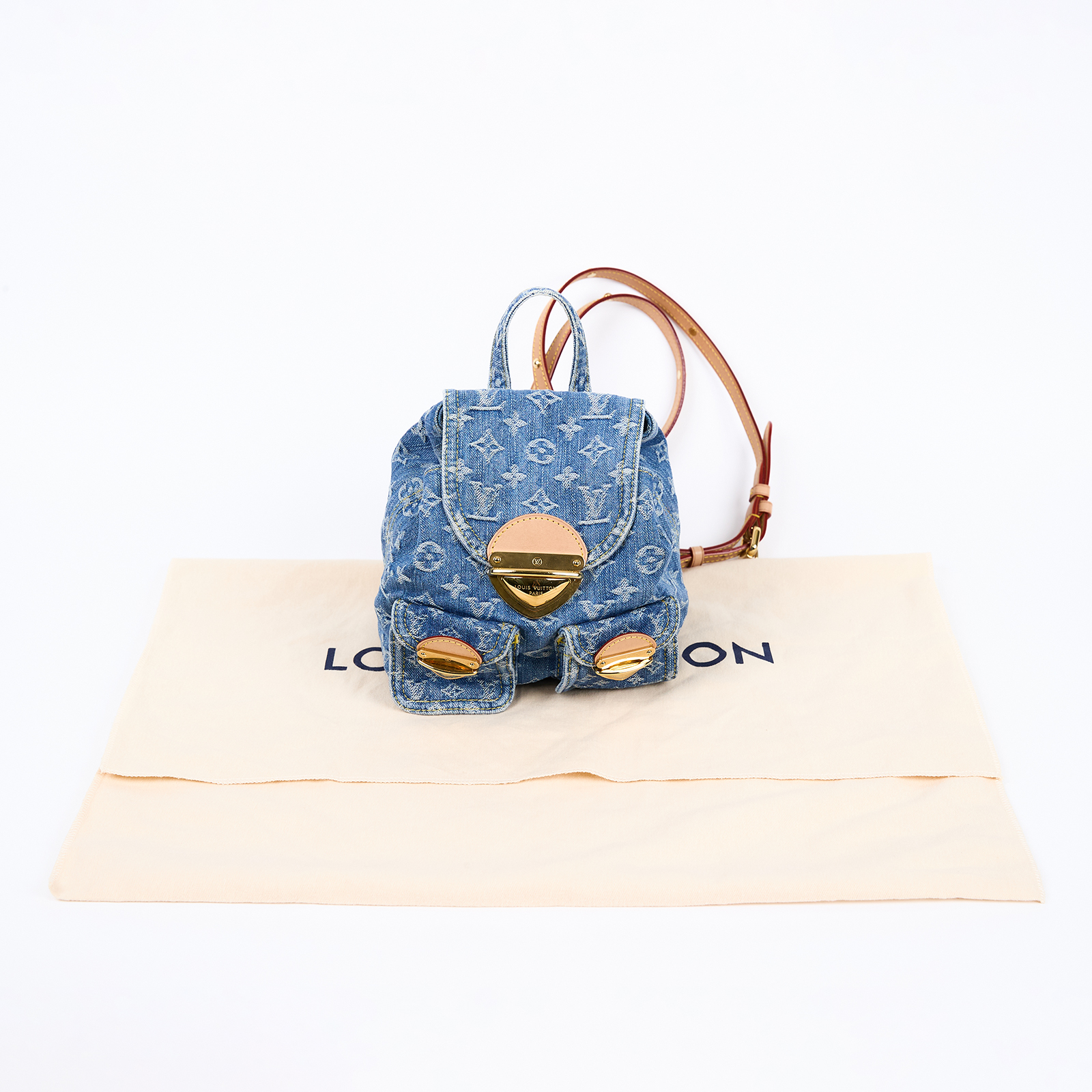 路易威登 LOUIS VUITTON Venice 雙肩包 後背包 M46836 晶片款 藍牛仔後背包 防塵袋