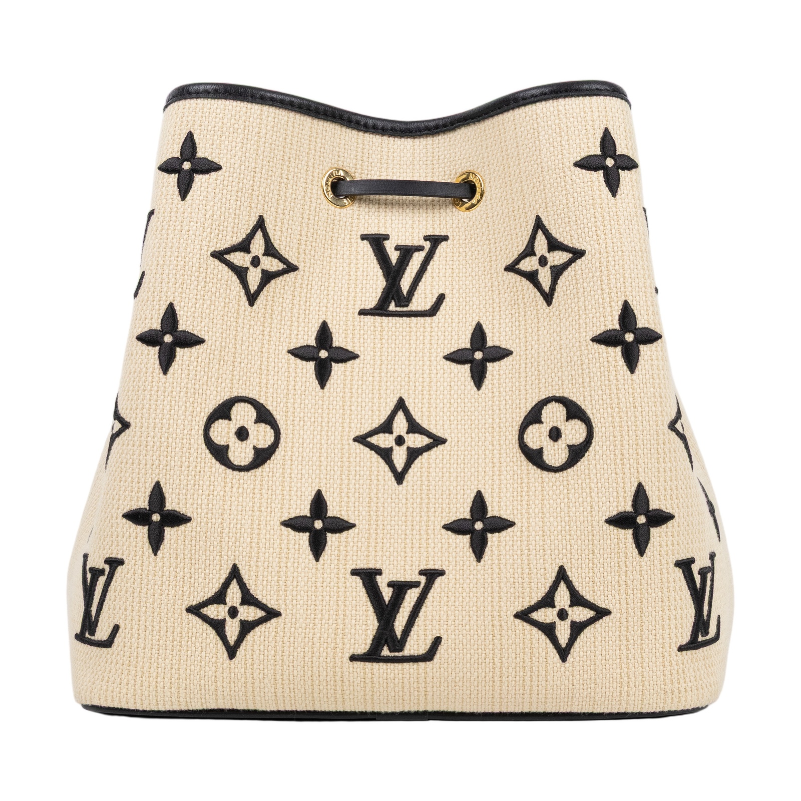路易威登 LOUIS VUITTON NéoNoé MM 束口水桶包 M23080 晶片款 棉麻NEONOE MM 背帶
