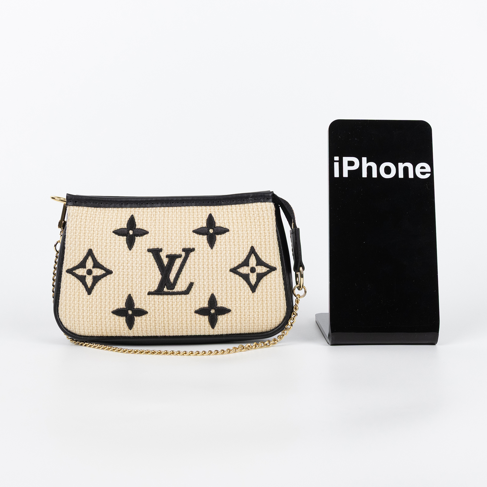 路易威登 LOUIS VUITTON Pochette Accessor 金鍊 迷你 麻將包 M82472 棉麻MINI麻將包 無附屬品