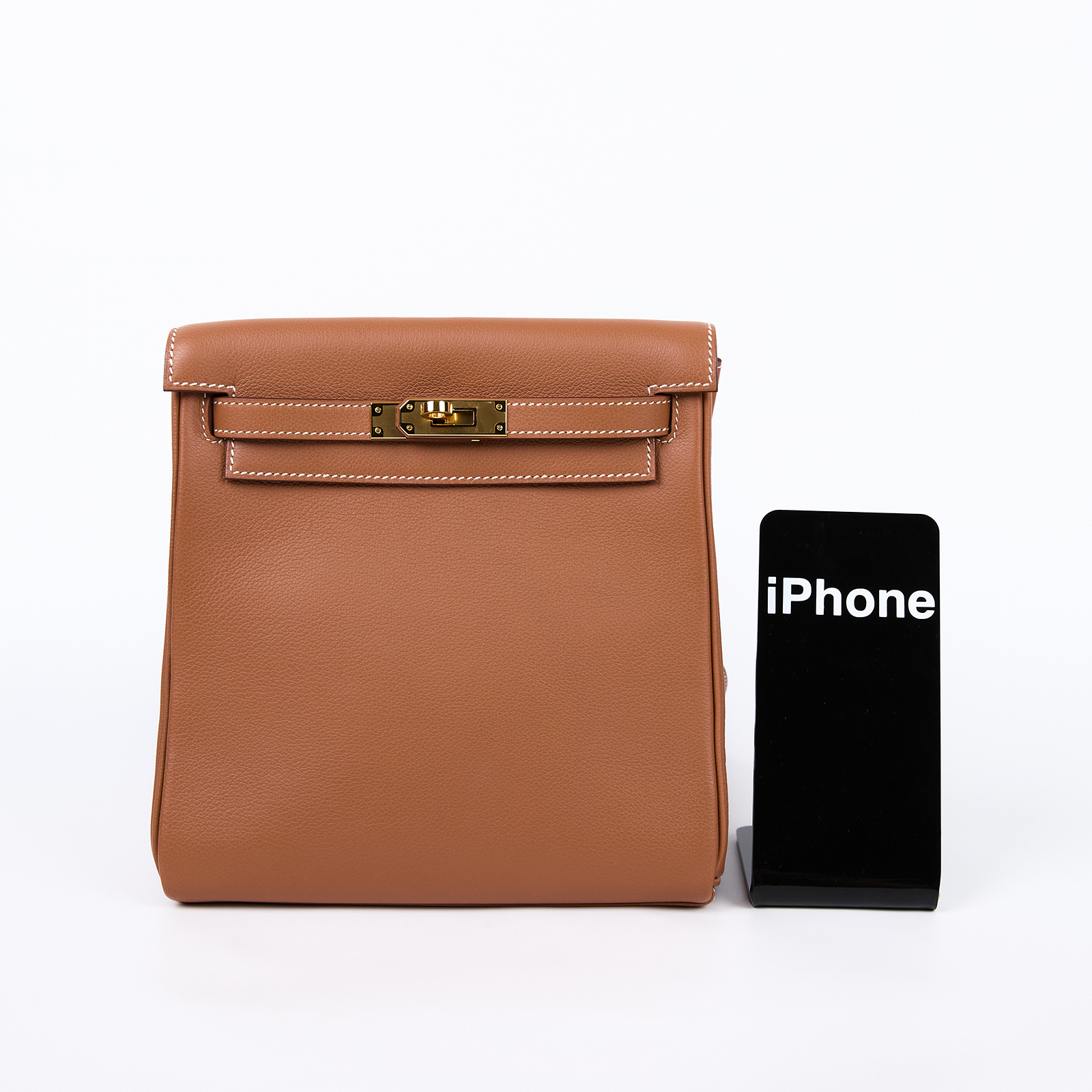 愛馬仕 Hermes Kelly Ado 後背包 金色五金 金棕色 H079015CC37 / Y刻 金棕KELLY ADO 防塵袋/原廠盒子/購買證明
