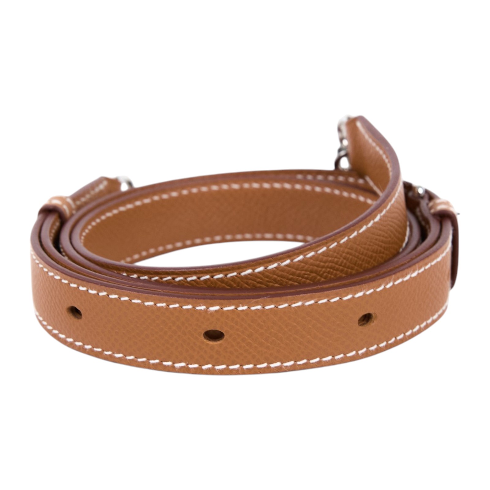 愛馬仕 Hermes A-Strap 20 mm 肩帶 銀色五金 金棕色 H086253CK37 G FM 002 PM G刻 金棕可調節背帶 防塵袋/原廠盒子