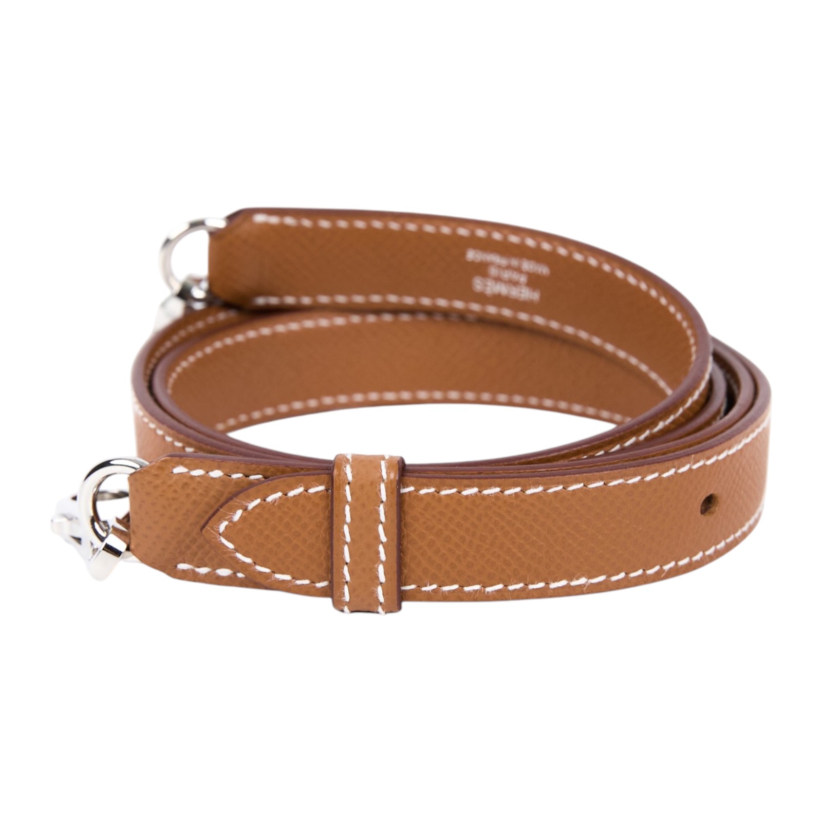 愛馬仕 Hermes A-Strap 20 mm 肩帶 銀色五金 金棕色 H086253CK37 G FM 002 PM G刻 金棕可調節背帶 防塵袋/原廠盒子