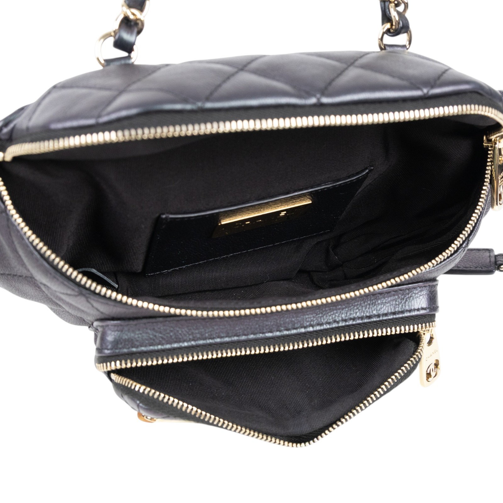 香奈兒 CHANEL 菱格紋 腰包 All About Waist Belt Bag AS0556 B00442 27開 黑牛珠光WAIST腰包 原廠盒子/防塵袋/保證卡/購買證明影本