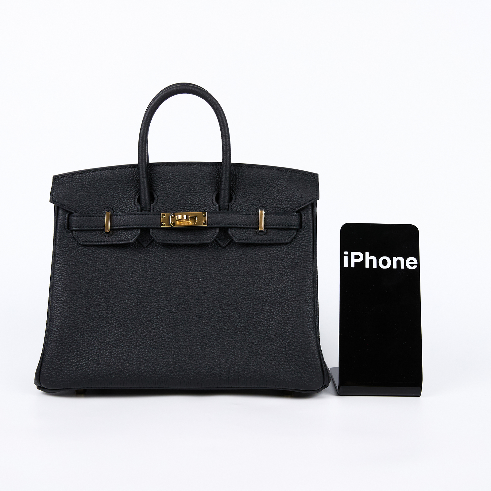 愛馬仕 Hermes Birkin Bag 柏金包 25 金色五金 黑色 H041344CC89 /  防塵袋/原廠盒子/鎖組/購買證明
