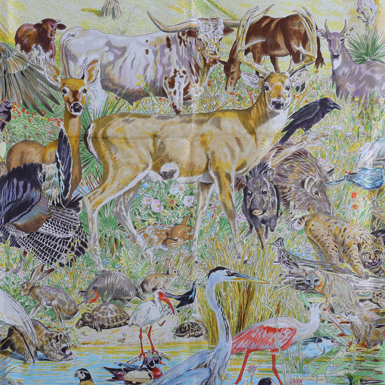 愛馬仕 Hermes Silk Carré 90 絲巾   動物園花園90 原廠盒子