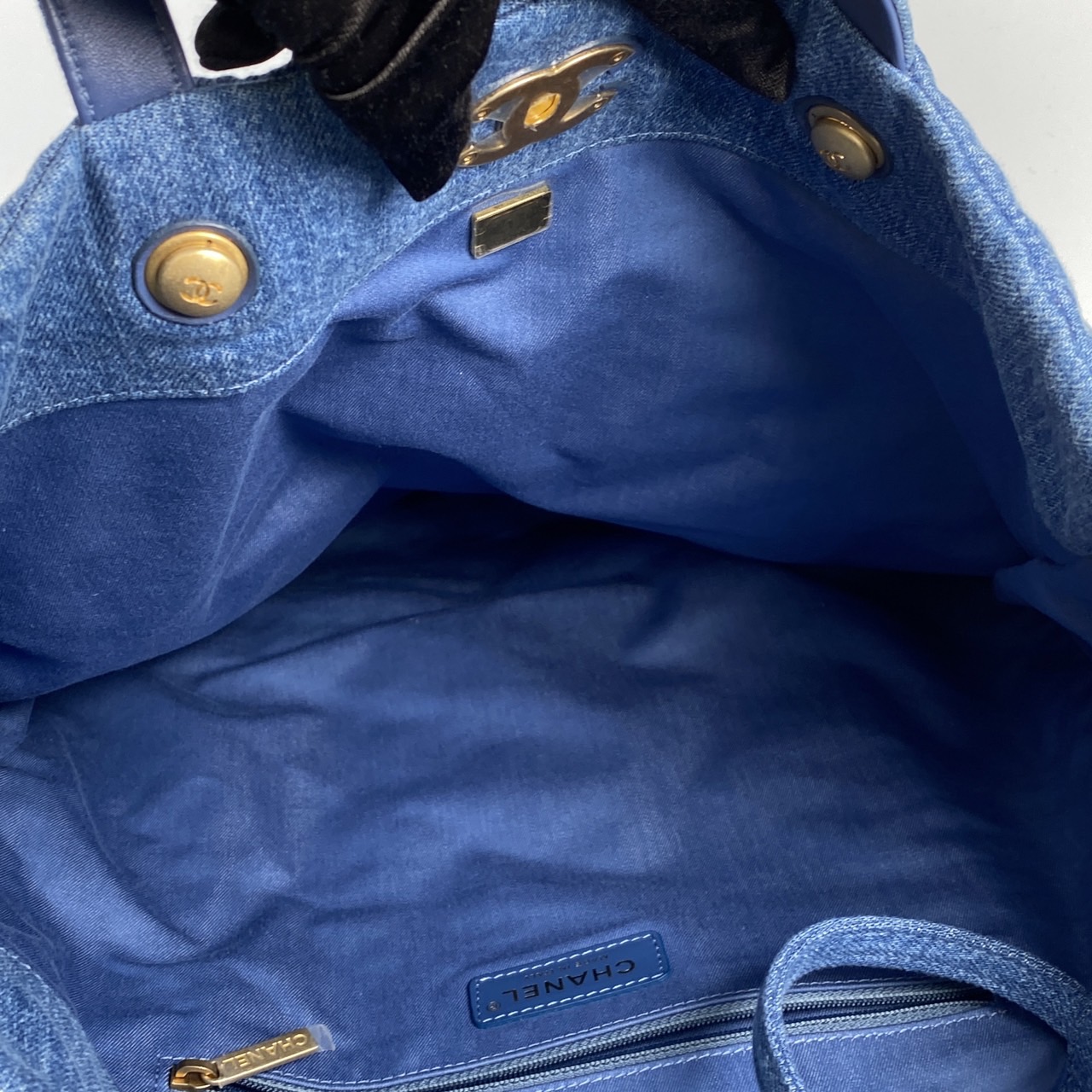 香奈兒 CHANEL Tote 手提 肩背 托特包  晶片款 單寧滿版LOGO 2WAY