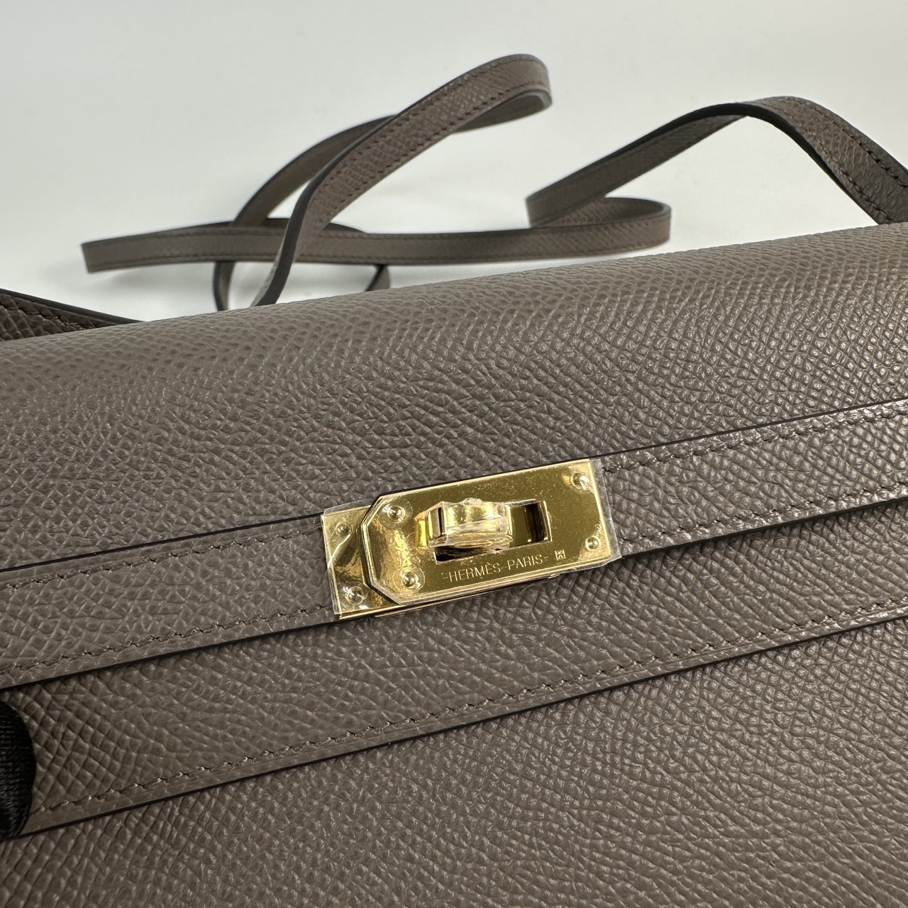 愛馬仕 Hermes Kelly to go 長夾肩背包 KLG W刻 錫器灰 KELLY TO GO 原廠盒子