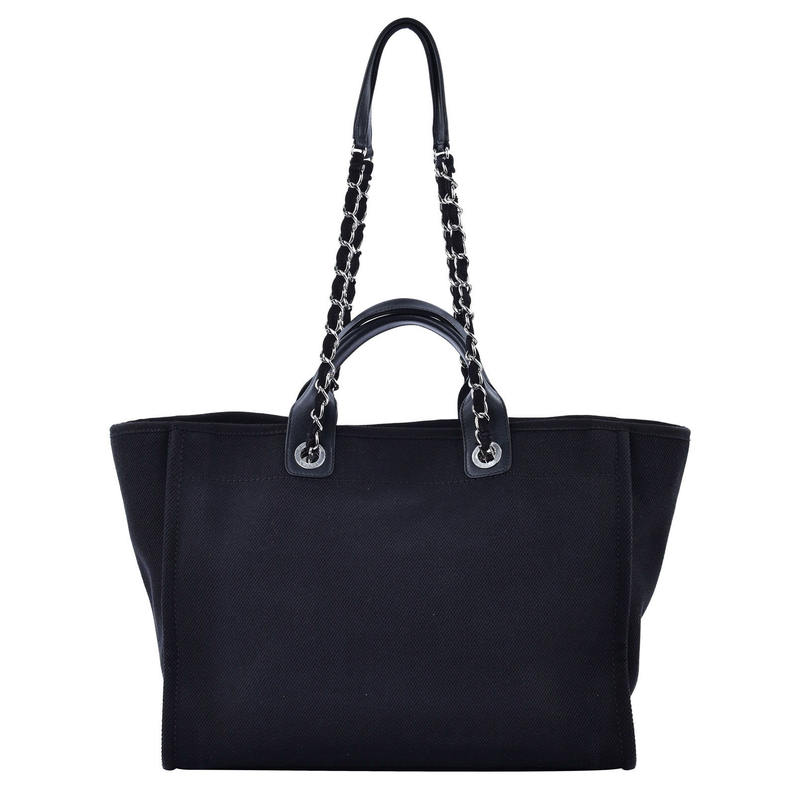 香奈兒 CHANEL 海灘包 超大型  29開 黑帆布Deauville 沙灘包 防塵袋/保證卡