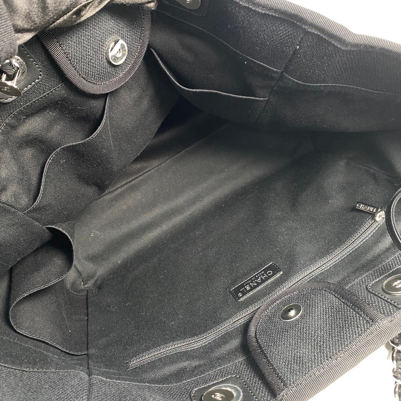 香奈兒 CHANEL 海灘包 超大型  29開 黑帆布Deauville 沙灘包 防塵袋/保證卡