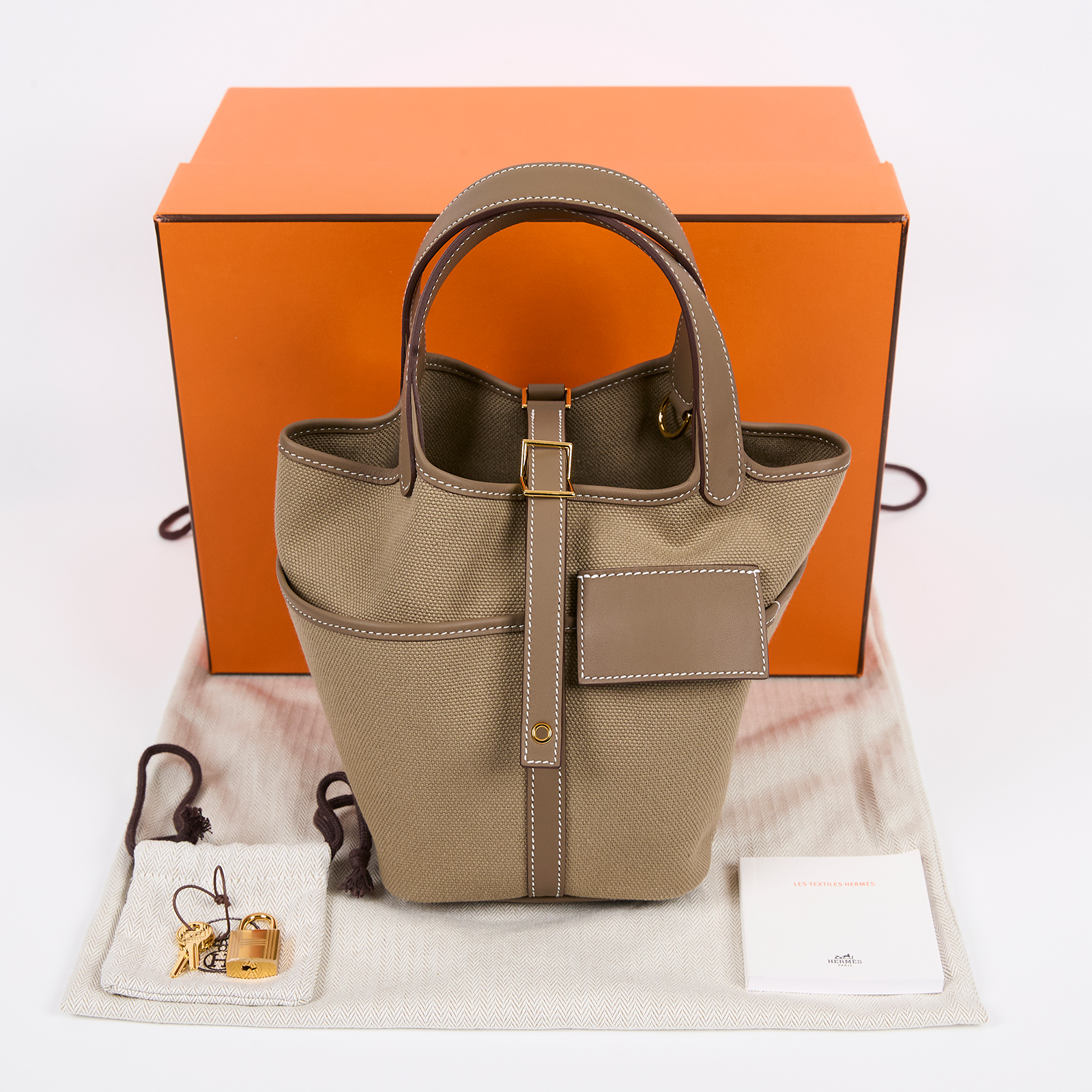 愛馬仕 Hermes Picotin Lock 18 菜籃子包 PT18 W刻 ☆大象灰CARGO PICOTIN18 原廠盒子/防塵袋/鎖組