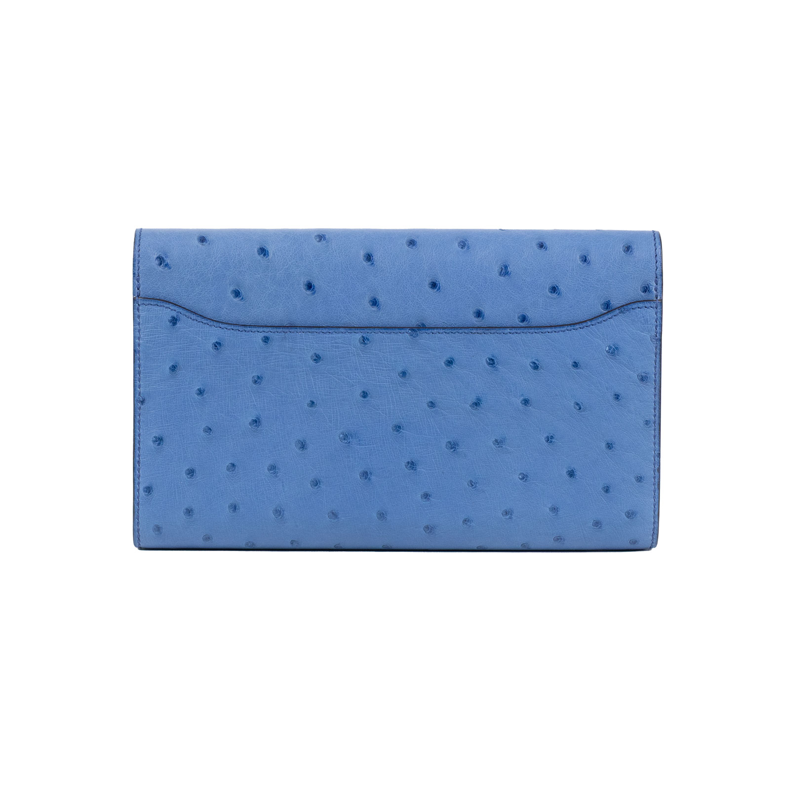 愛馬仕 Hermes Constance to go 康康包 長夾  CNTG D刻 藍鴕鳥皮CONSTANCE長夾 無附屬品