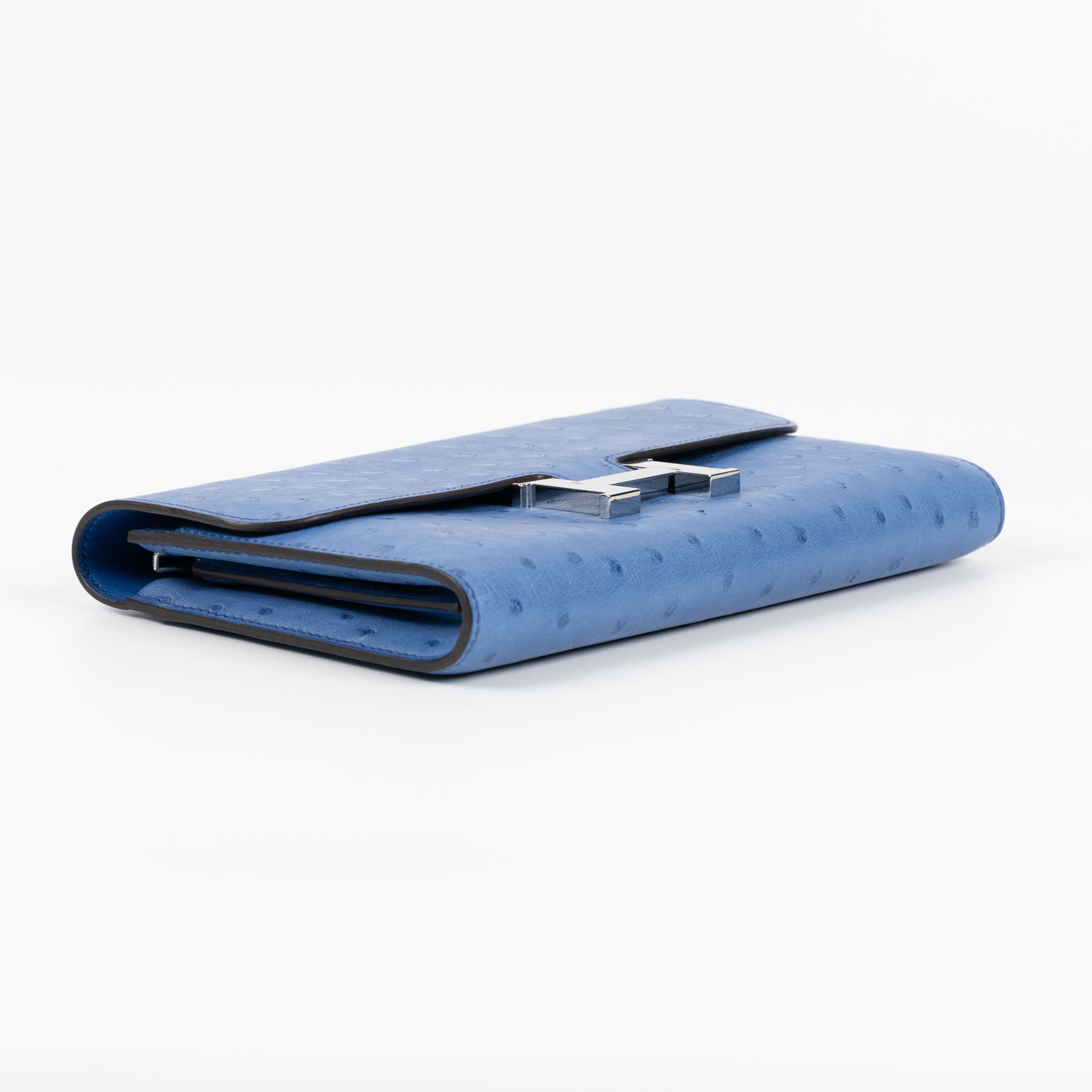 愛馬仕 Hermes Constance to go 康康包 長夾  CNTG D刻 藍鴕鳥皮CONSTANCE長夾 無附屬品