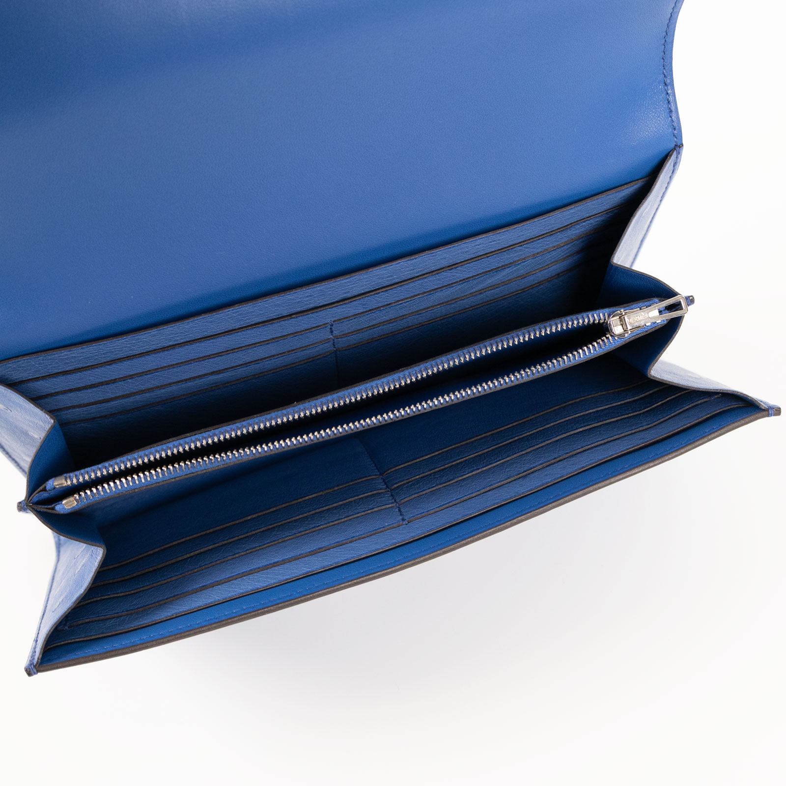 愛馬仕 Hermes Constance to go 康康包 長夾  CNTG D刻 藍鴕鳥皮CONSTANCE長夾 無附屬品