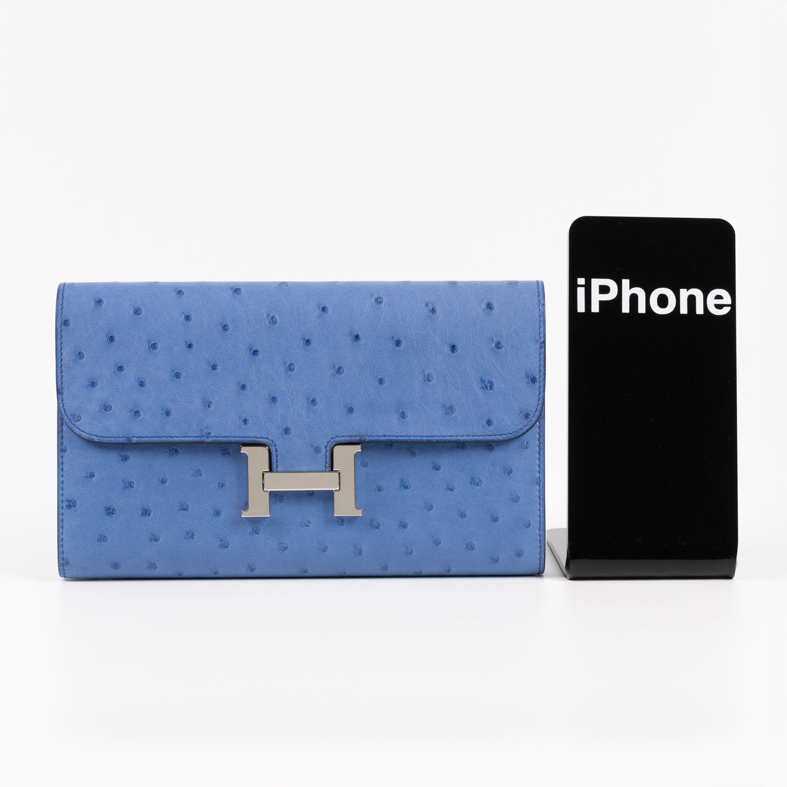 愛馬仕 Hermes Constance to go 康康包 長夾  CNTG D刻 藍鴕鳥皮CONSTANCE長夾 無附屬品