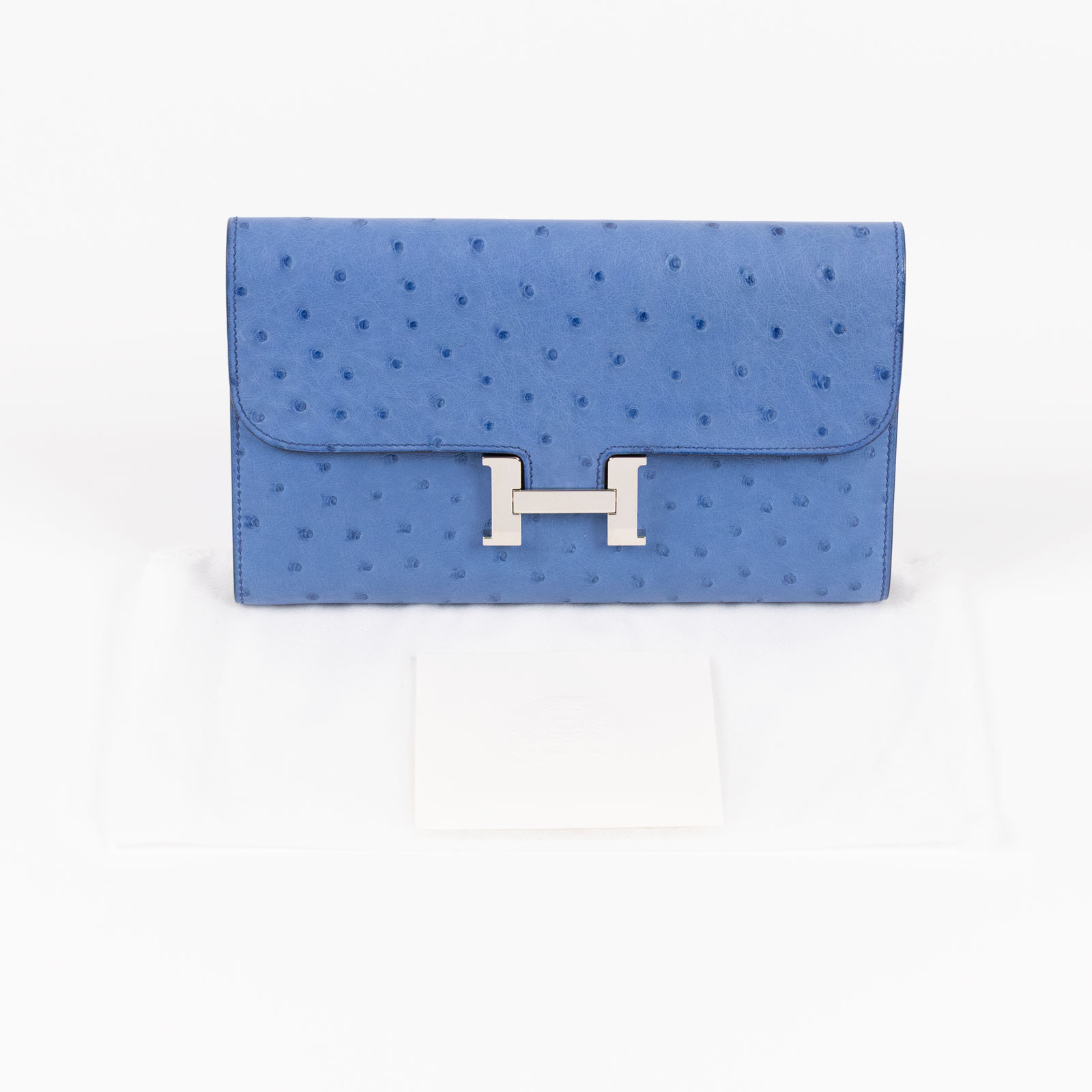 愛馬仕 Hermes Constance to go 康康包 長夾  CNTG D刻 藍鴕鳥皮CONSTANCE長夾 無附屬品