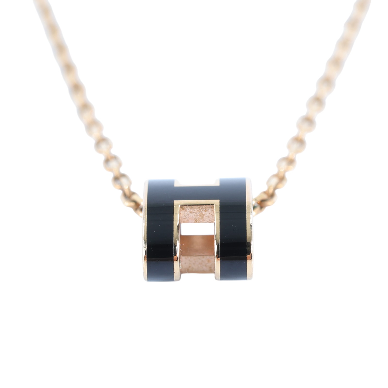愛馬仕 Hermes Mini Pop H 墜飾 POPHPMINI GD 12 01 黑金MINI POP項鍊 原廠盒子/防塵袋
