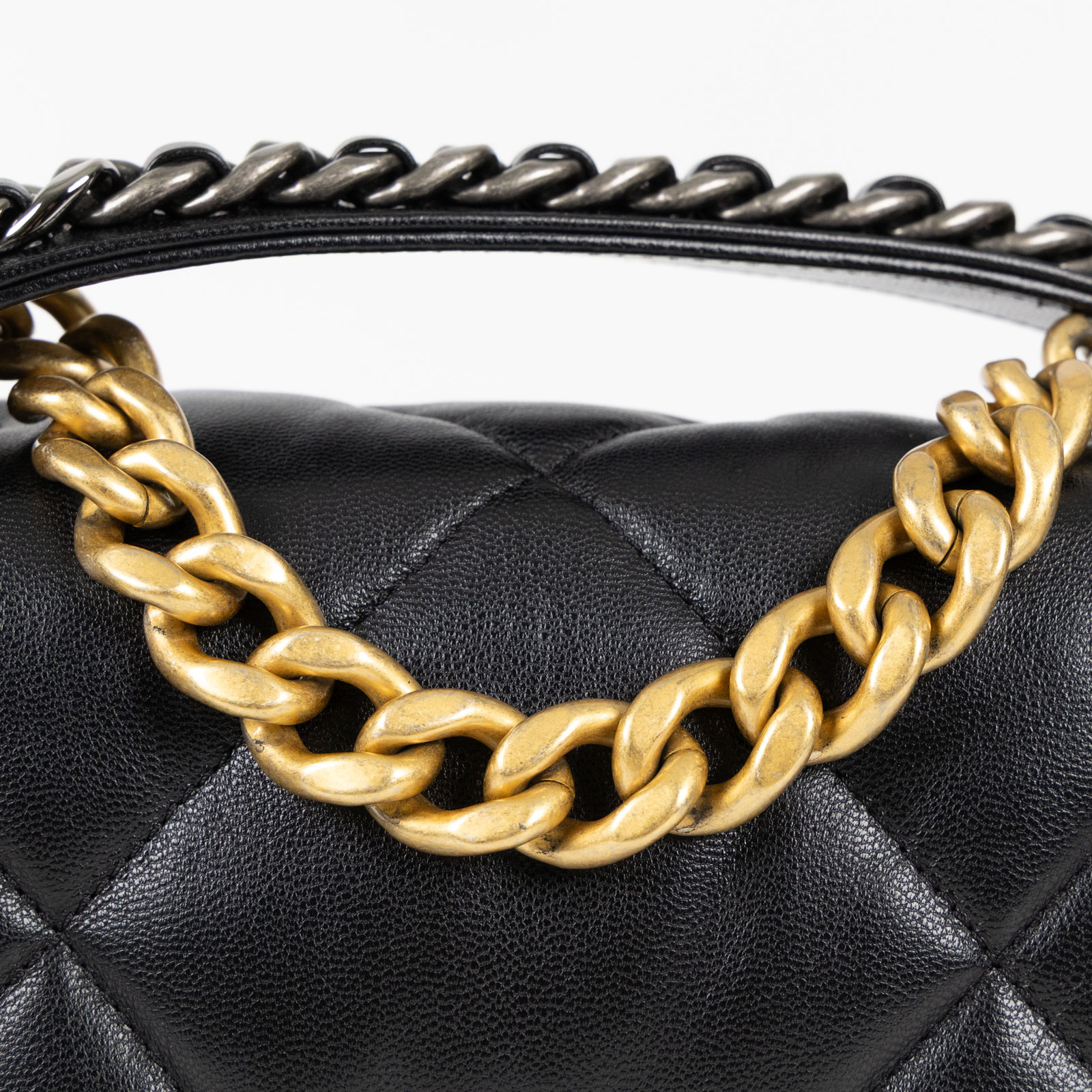 香奈兒 CHANEL 19 口蓋包 菱格紋 金銀鍊帶 手提 肩背包 AS1160 30開黑羊19包 26CM 原廠盒子/防塵袋/保證卡