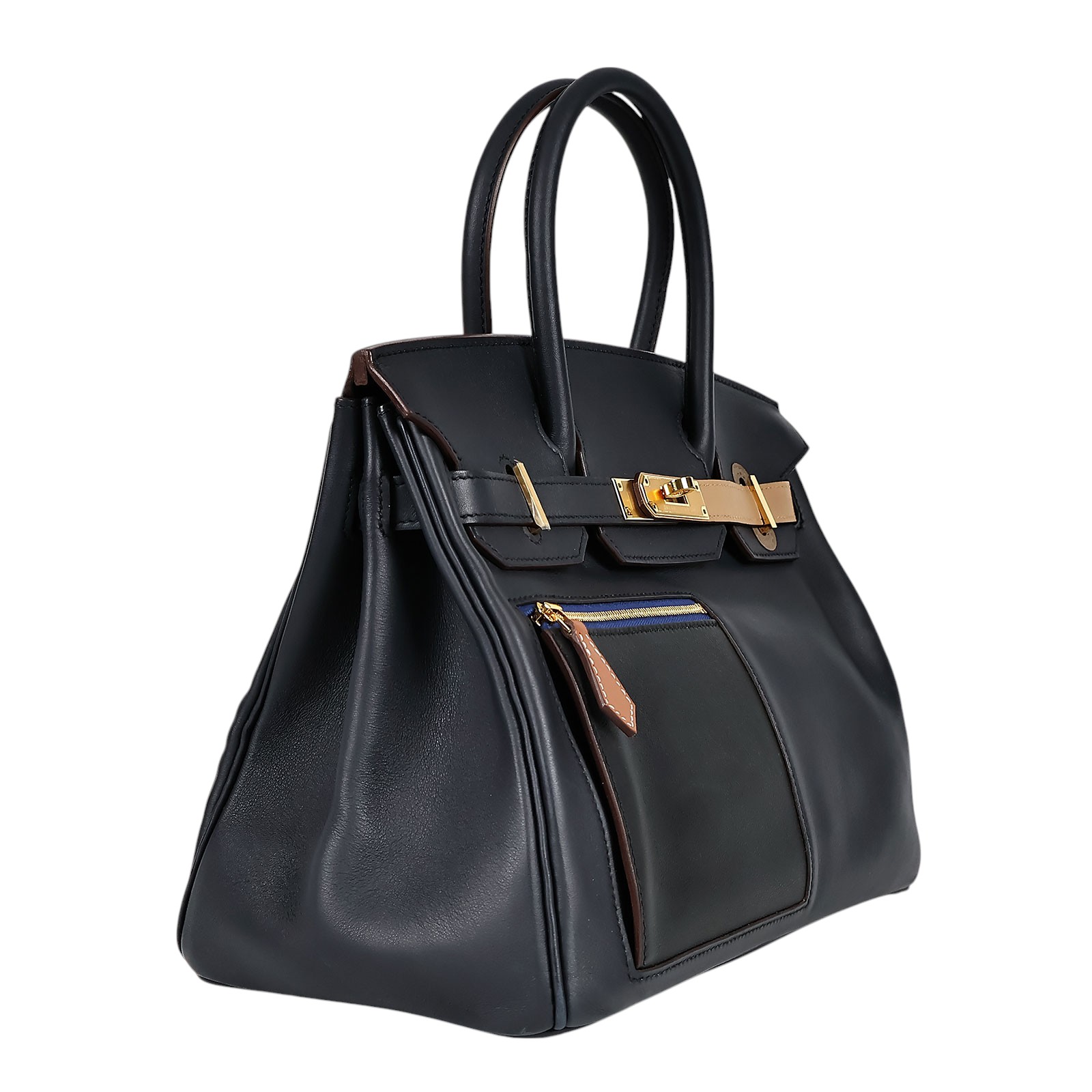 愛馬仕 Hermes Birkin Bag 柏金包 30 BK30 B刻 ☆深藍色BIRKIN 30 COLORMATIC 原廠盒子/防塵袋/雨衣/鎖組