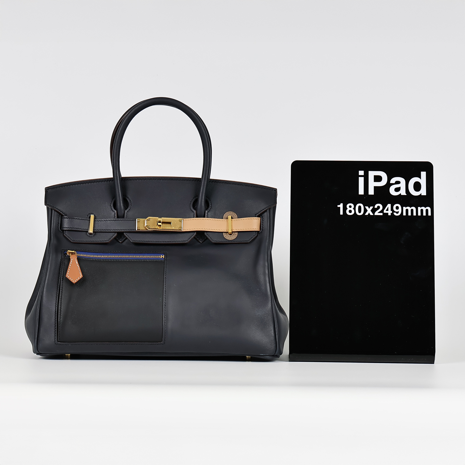 愛馬仕 Hermes Birkin Bag 柏金包 30 BK30 B刻 ☆深藍色BIRKIN 30 COLORMATIC 原廠盒子/防塵袋/雨衣/鎖組