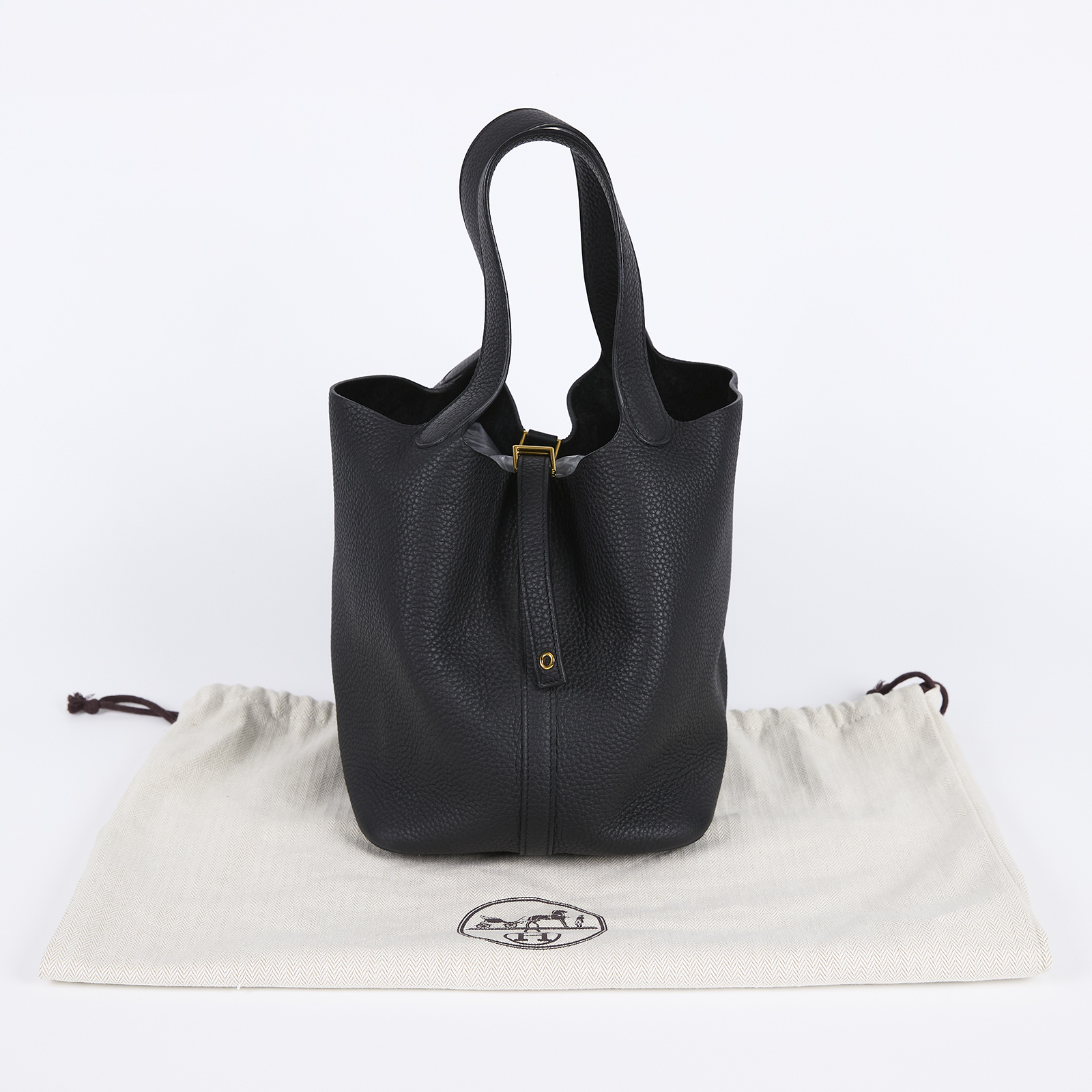 愛馬仕 Hermes Picotin Lock 22 菜籃子包 PT22 黑金PICOTIN22 Z刻 防塵袋/鎖組