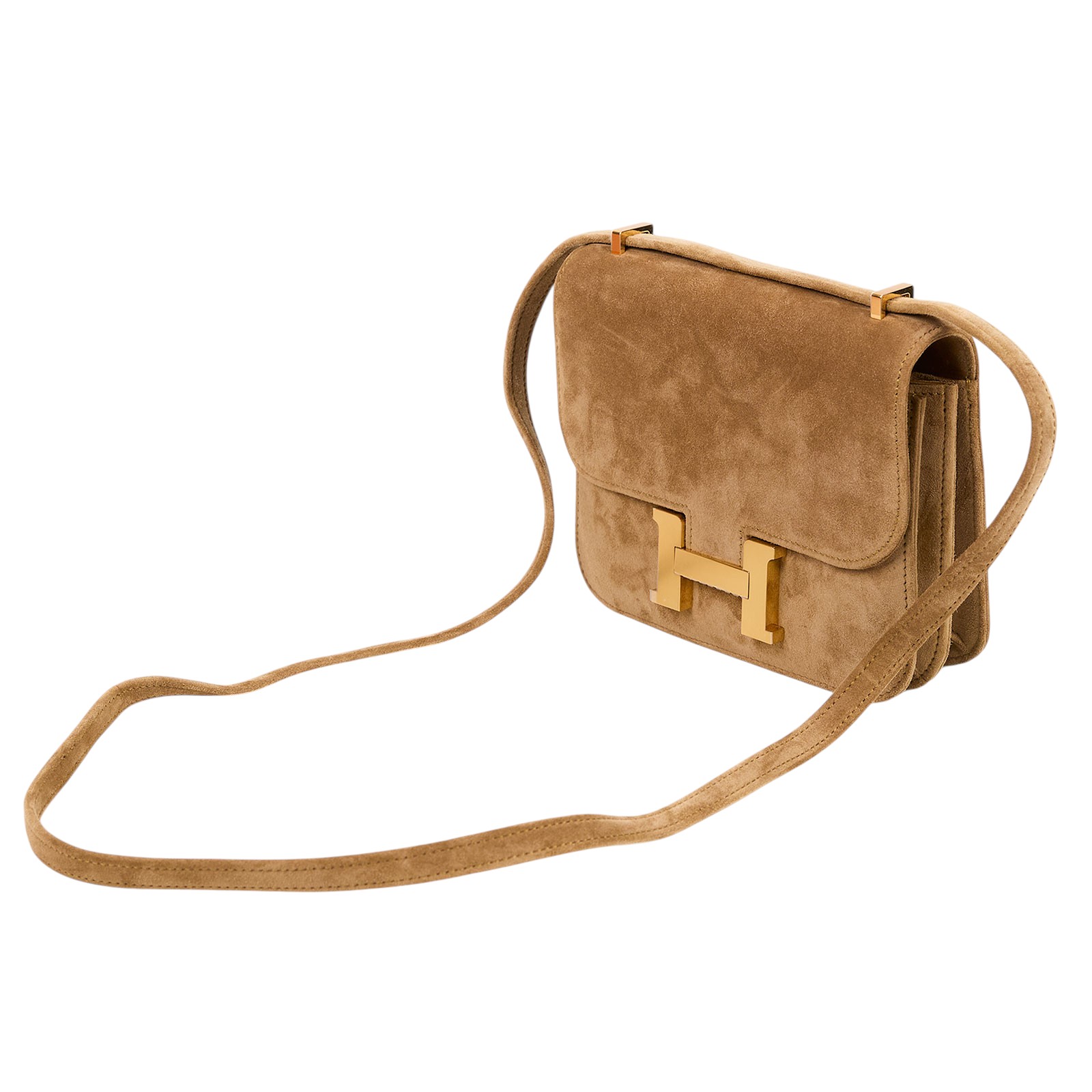 愛馬仕 Hermes Constance Bag 康康包 MIni 18 CN18 U刻 麂皮 Mini Constance 18 OCRE 原廠盒子