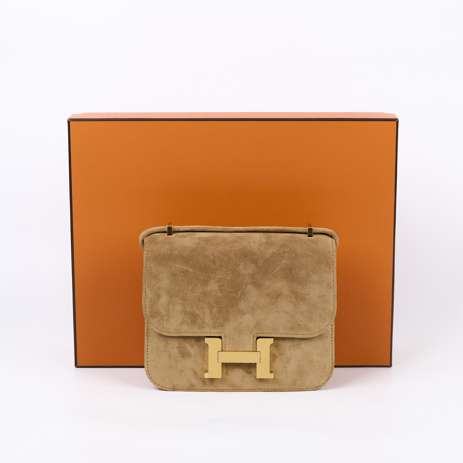 愛馬仕 Hermes Constance Bag 康康包 MIni 18 CN18 U刻 麂皮 Mini Constance 18 OCRE 原廠盒子