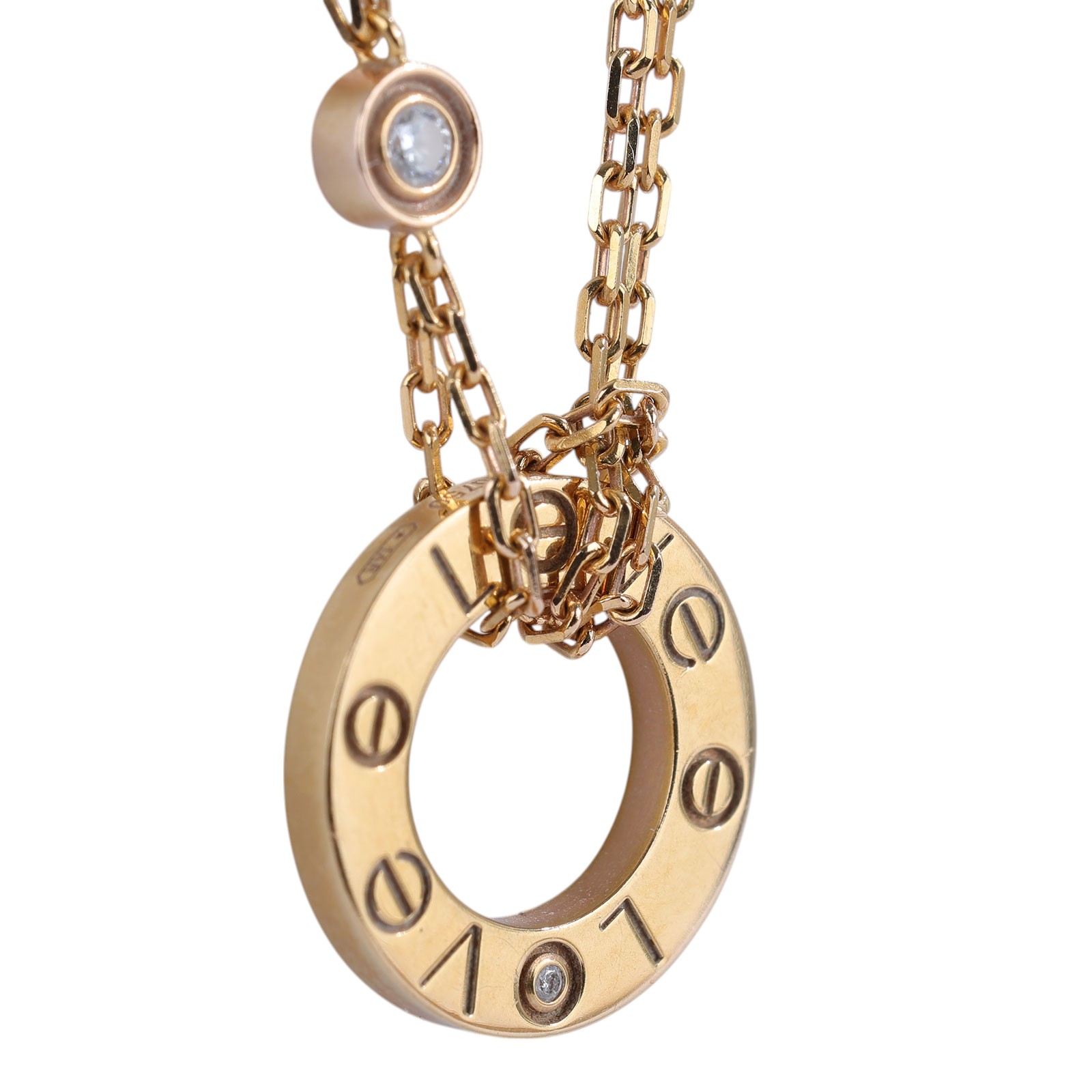 卡地亞 CARTIER Love  吊墜 2顆鑽石 B7224509 PG 單鑽LOVE項鍊 原廠盒子/購買證明