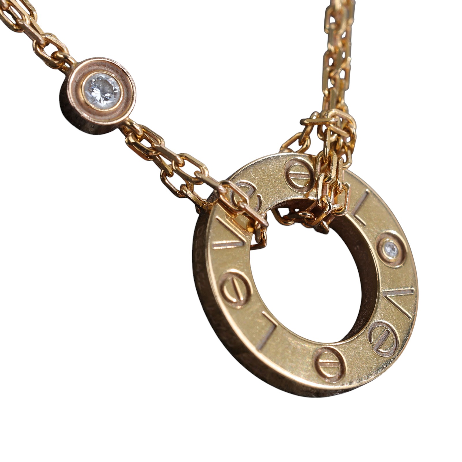 卡地亞 CARTIER Love  吊墜 2顆鑽石 B7224509 PG 單鑽LOVE項鍊 原廠盒子/購買證明