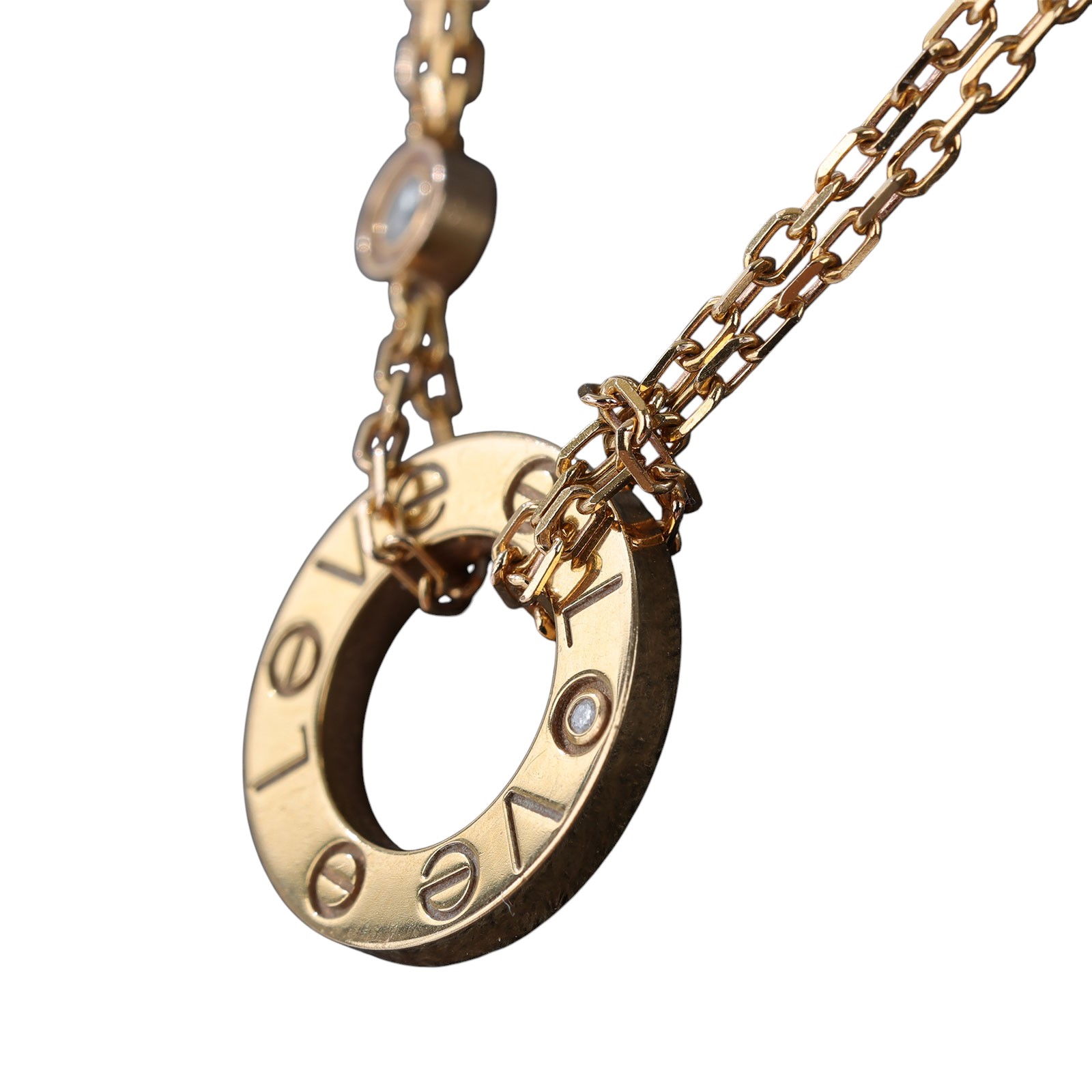 卡地亞 CARTIER Love  吊墜 2顆鑽石 B7224509 PG 單鑽LOVE項鍊 原廠盒子/購買證明