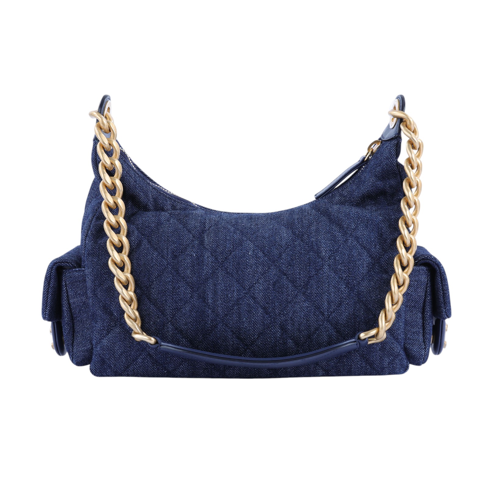 香奈兒 CHANEL 丹寧 流浪包  晶片款 深色牛仔金HOBO 防塵袋/原廠盒子