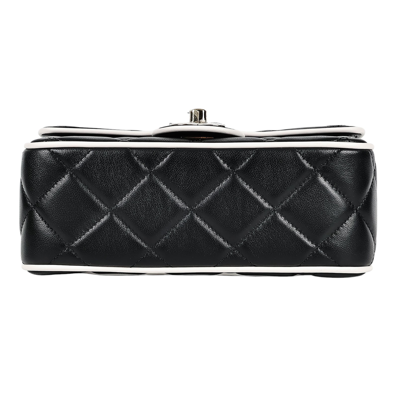 香奈兒 CHANEL 方胖子 肩背 口蓋包  晶片款 黑金羊白雙C釦方胖 原廠盒子