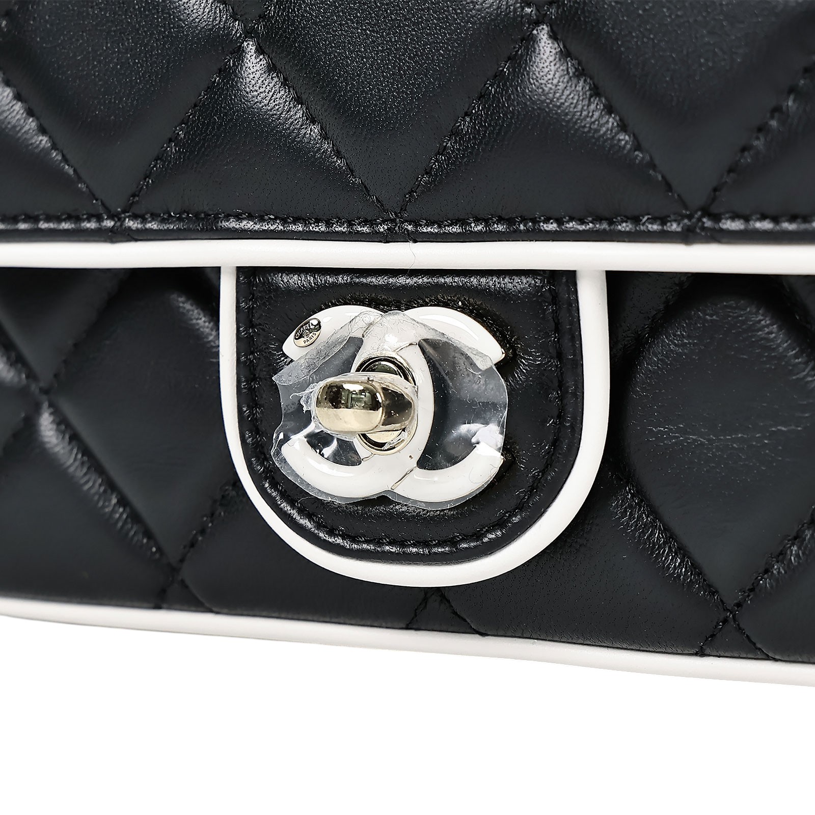 香奈兒 CHANEL 方胖子 肩背 口蓋包  晶片款 黑金羊白雙C釦方胖 原廠盒子