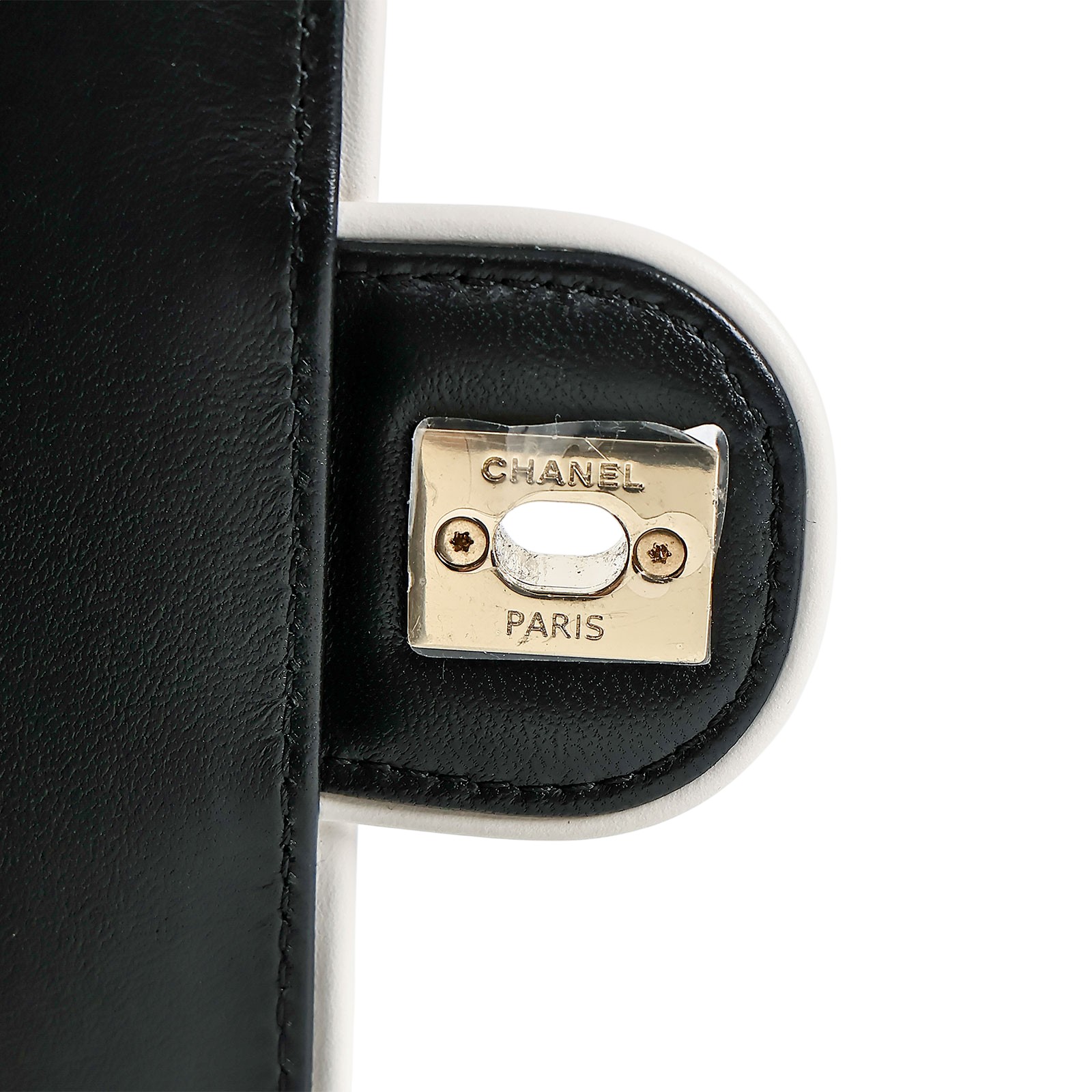 香奈兒 CHANEL 方胖子 肩背 口蓋包  晶片款 黑金羊白雙C釦方胖 原廠盒子